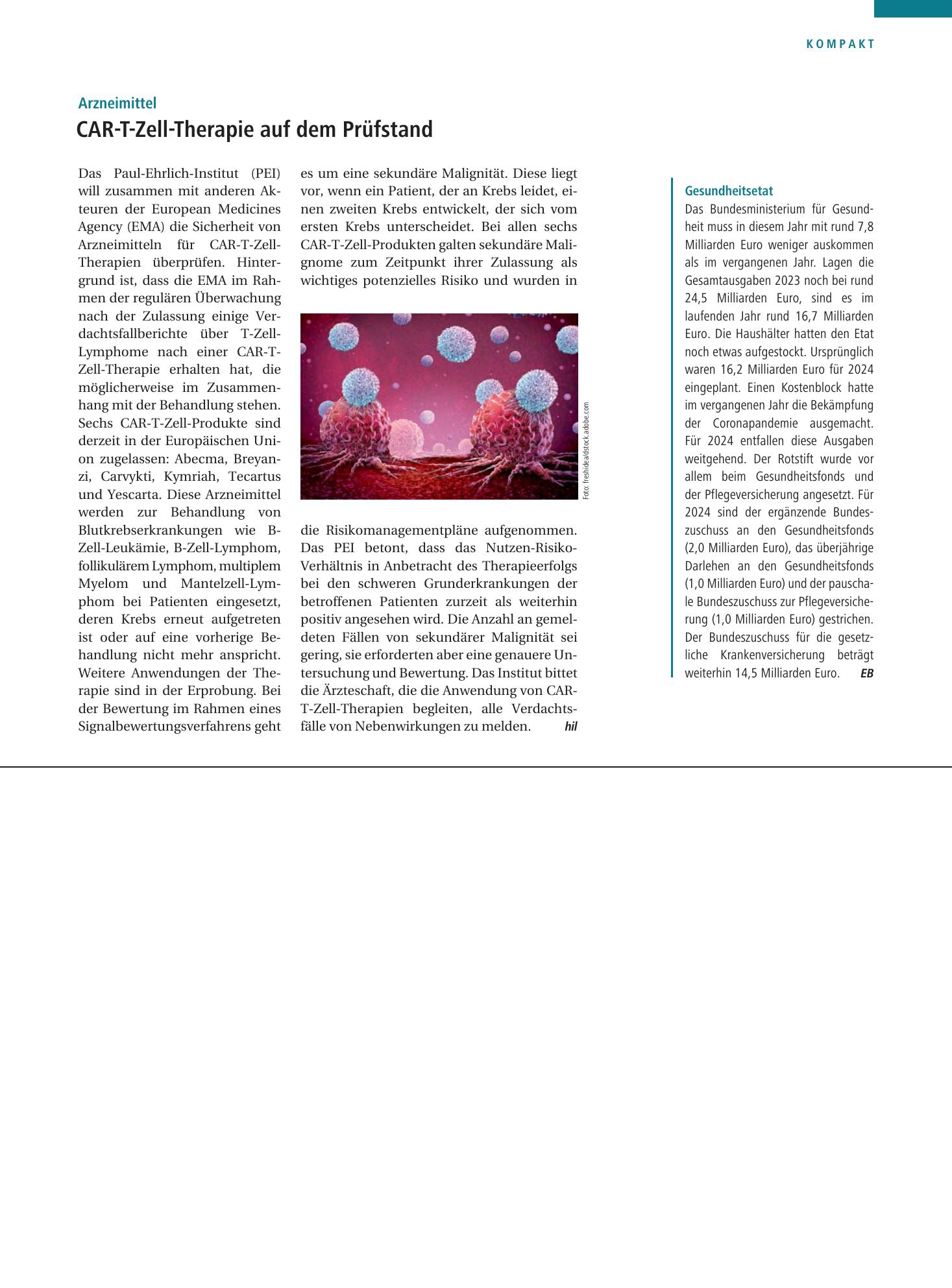 Vorschauseite 1: Gesundheitsetat – Deutsches Ärzteblatt