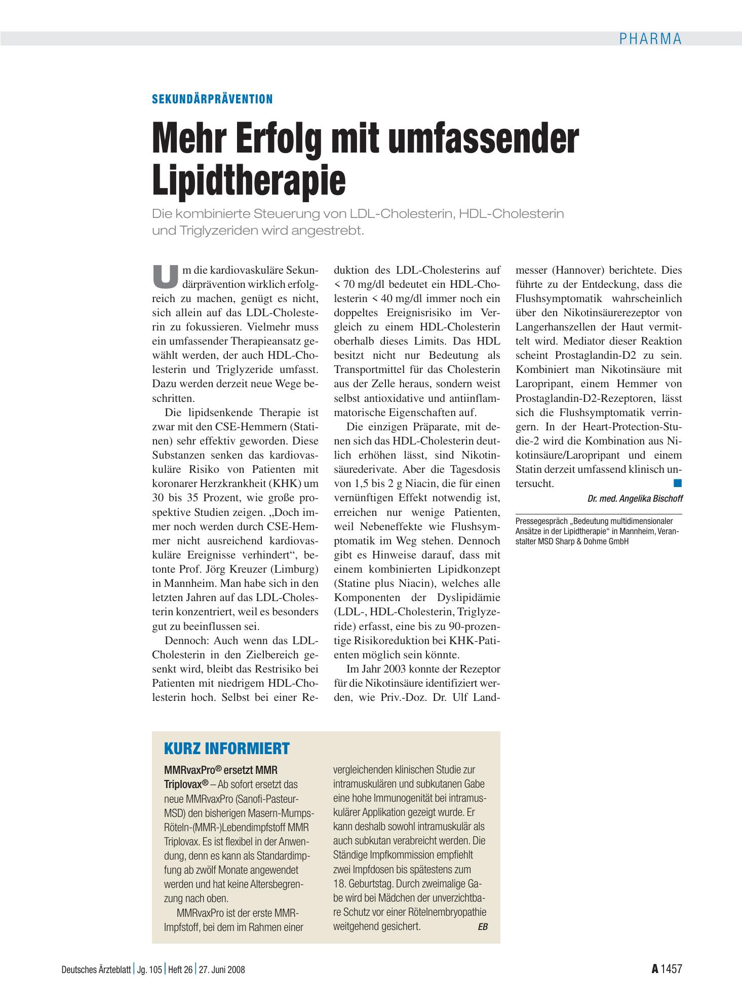 Vorschauseite 1: Kurz informiert – Deutsches Ärzteblatt