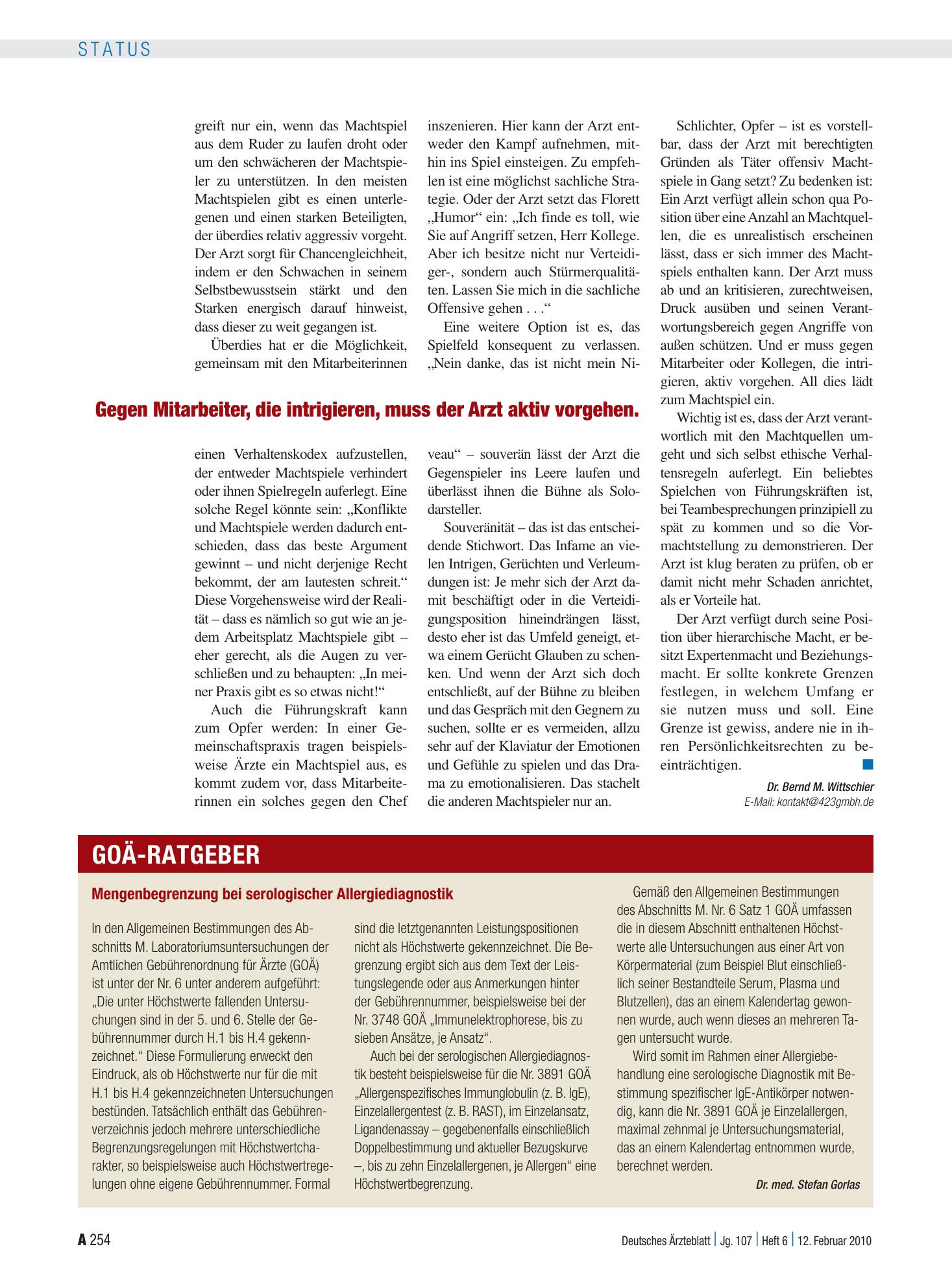 Vorschauseite 1: Mengenbegrenzung bei serologischer Allergiediagnostik – Deutsches Ärzteblatt