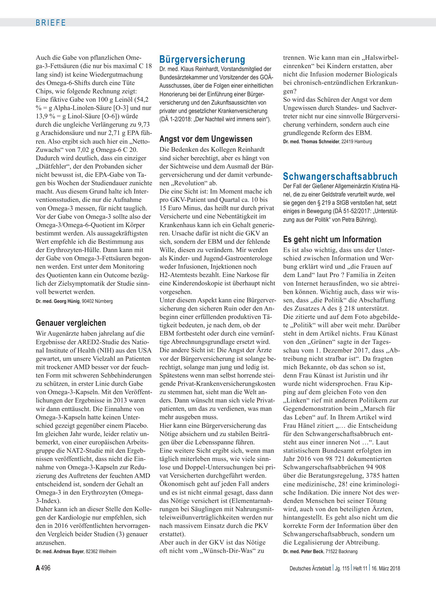 Vorschauseite 1: Bürgerversicherung: Angst vor dem Ungewissen – Deutsches Ärzteblatt