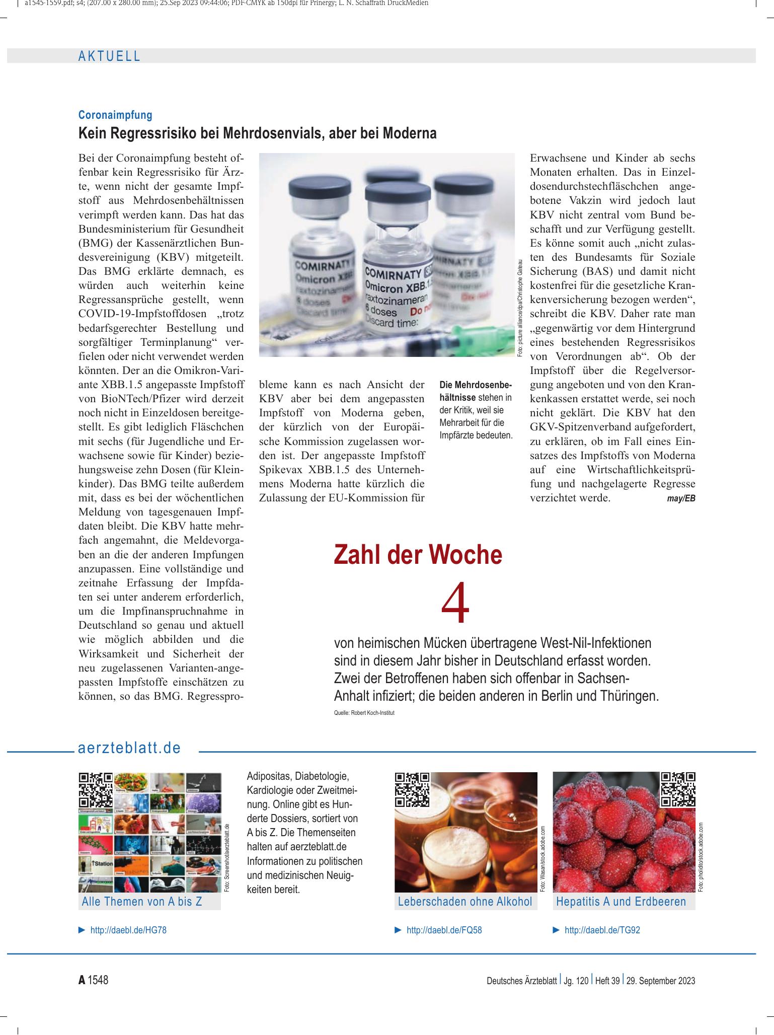 Vorschauseite 1: aerzteblatt.de – Deutsches Ärzteblatt