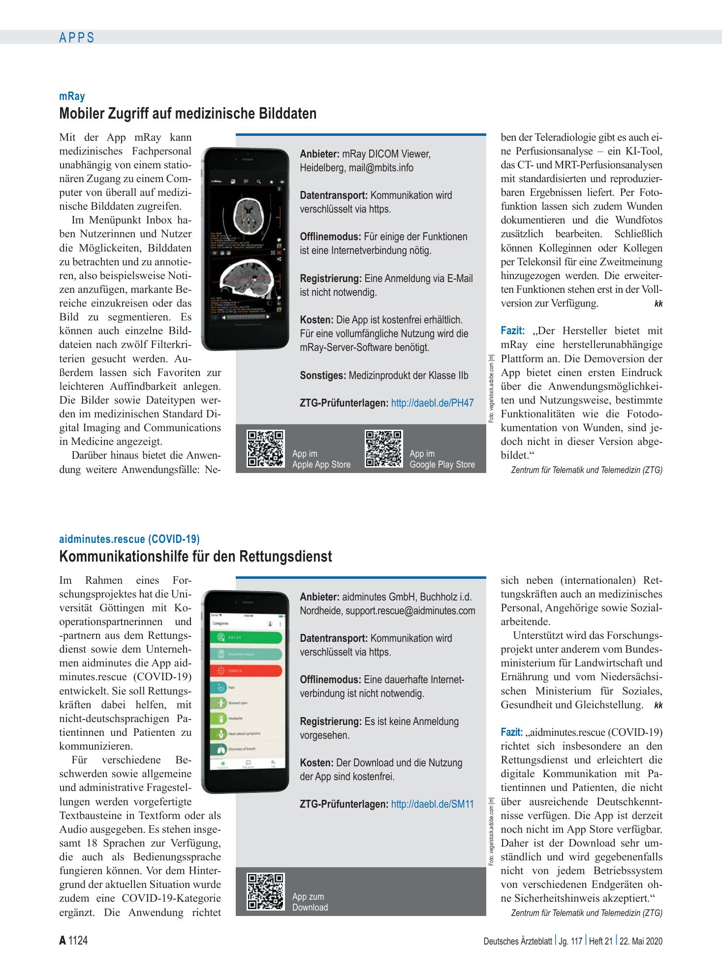 Vorschauseite 1: mRay: Mobiler Zugriff auf medizinische Bilddaten – Deutsches Ärzteblatt