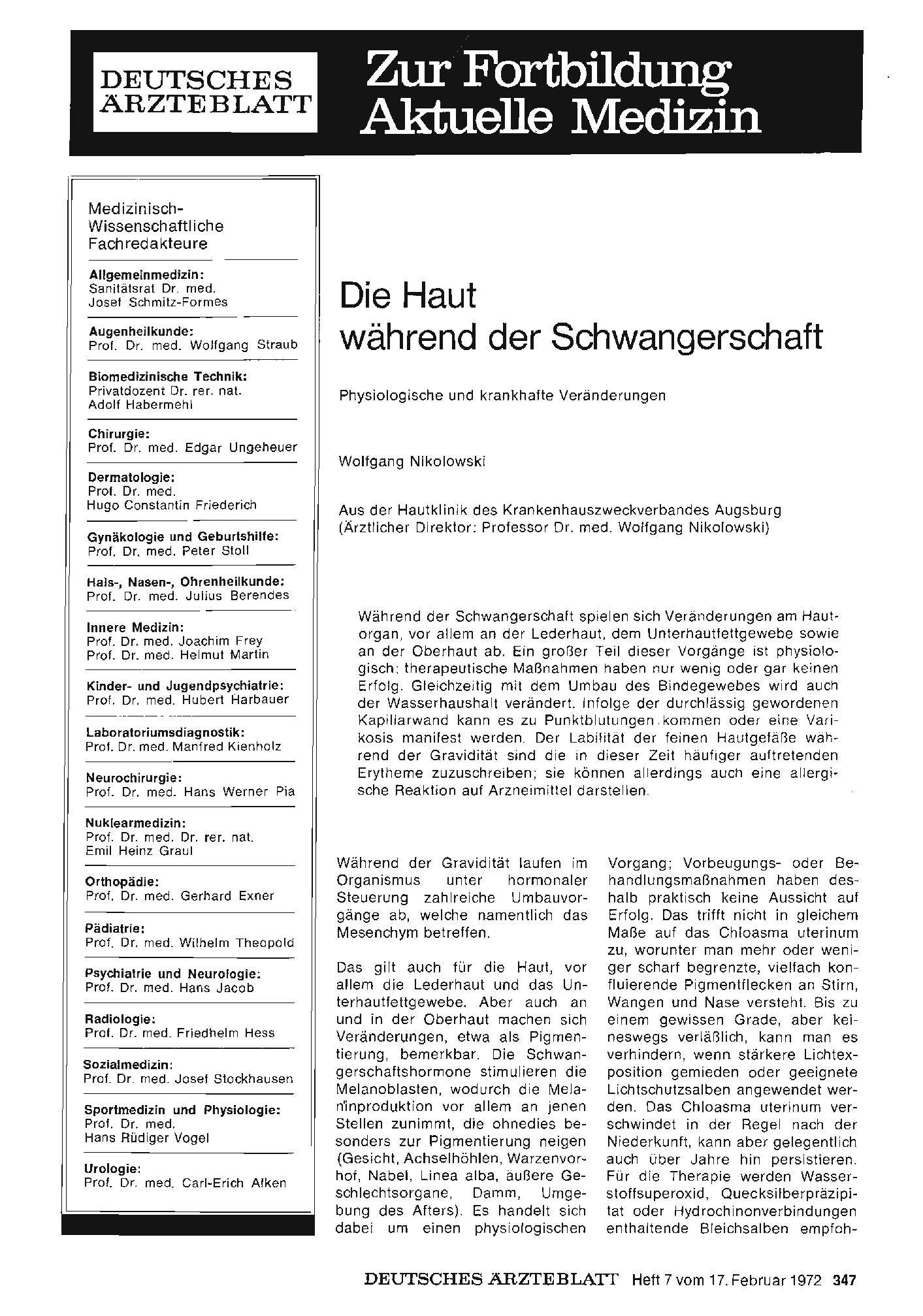 Vorschauseite 1: Die Haut während der Schwangerschaft: Physiologische und krankhafte Veränderungen