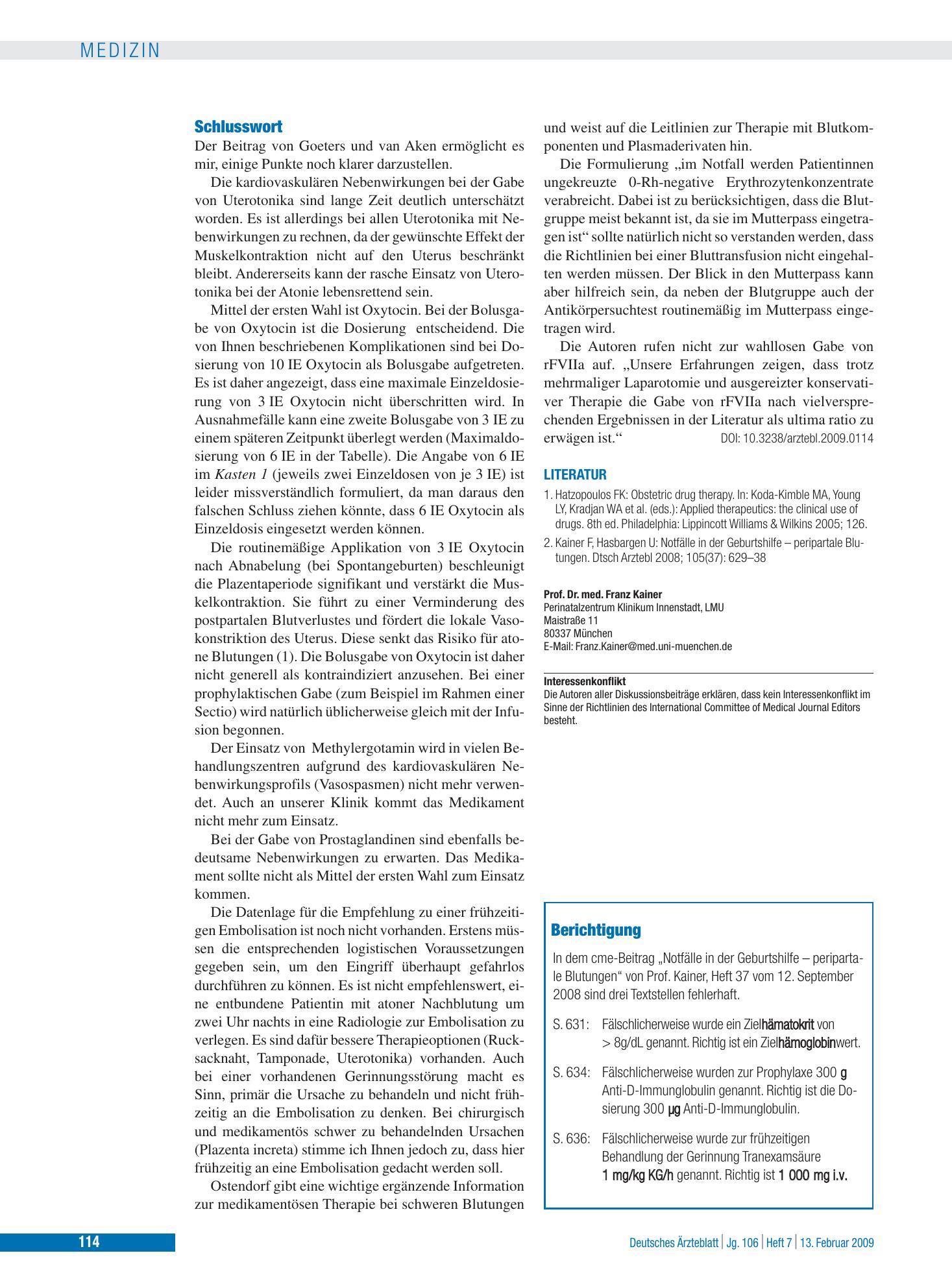 Vorschauseite 1: Berichtigung – Deutsches Ärzteblatt