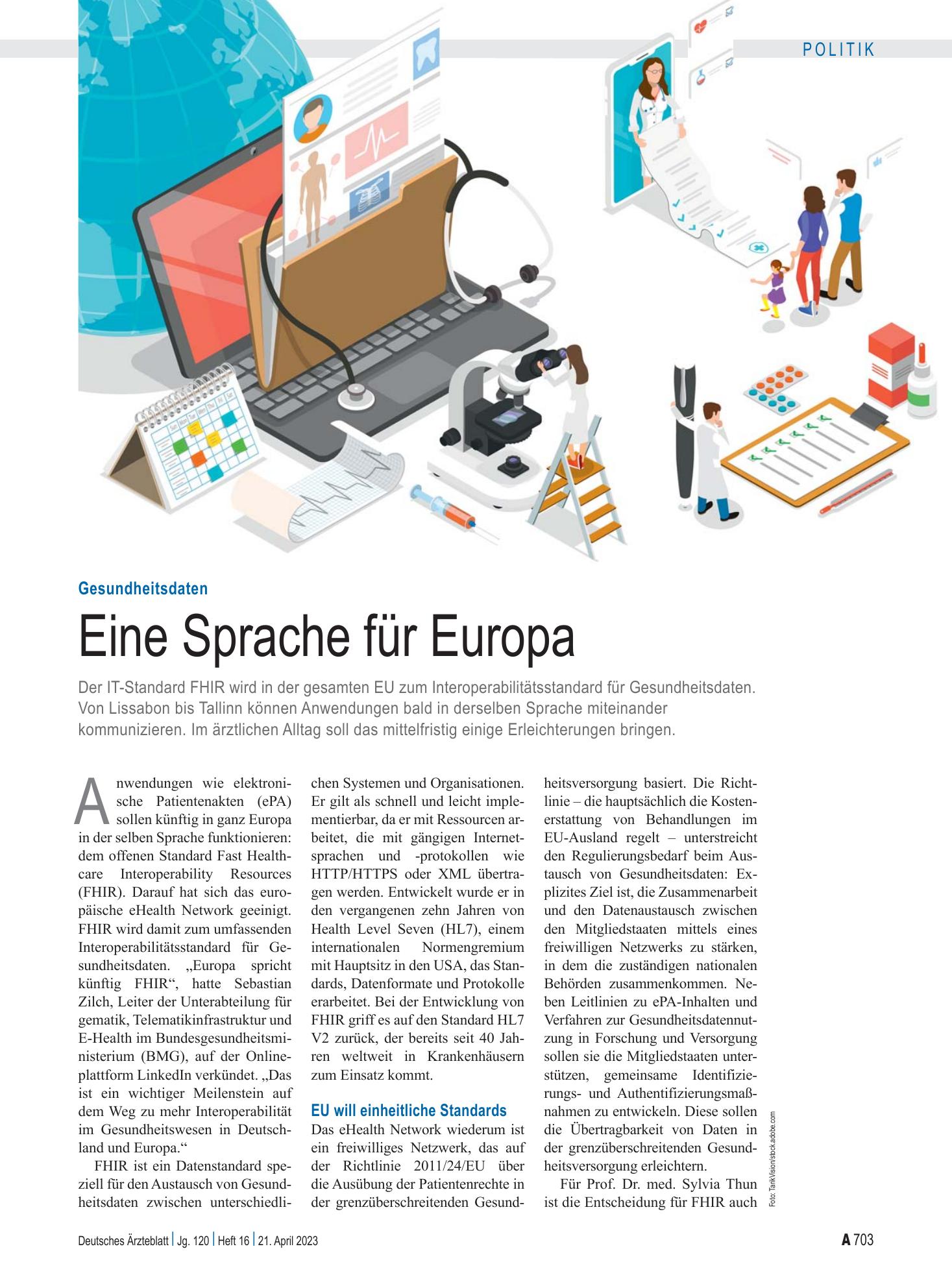 Vorschauseite 1: Gesundheitsdaten: Eine Sprache für Europa – Deutsches Ärzteblatt