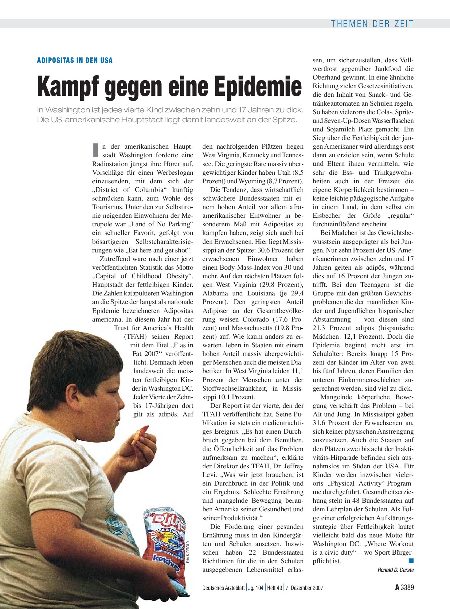 Vorschauseite 1: Adipositas in den USA: Kampf gegen eine Epidemie – Deutsches Ärzteblatt