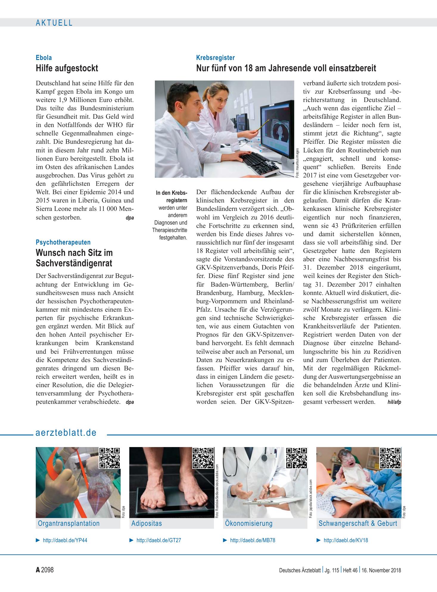 Vorschauseite 1: aerzteblatt.de – Deutsches Ärzteblatt