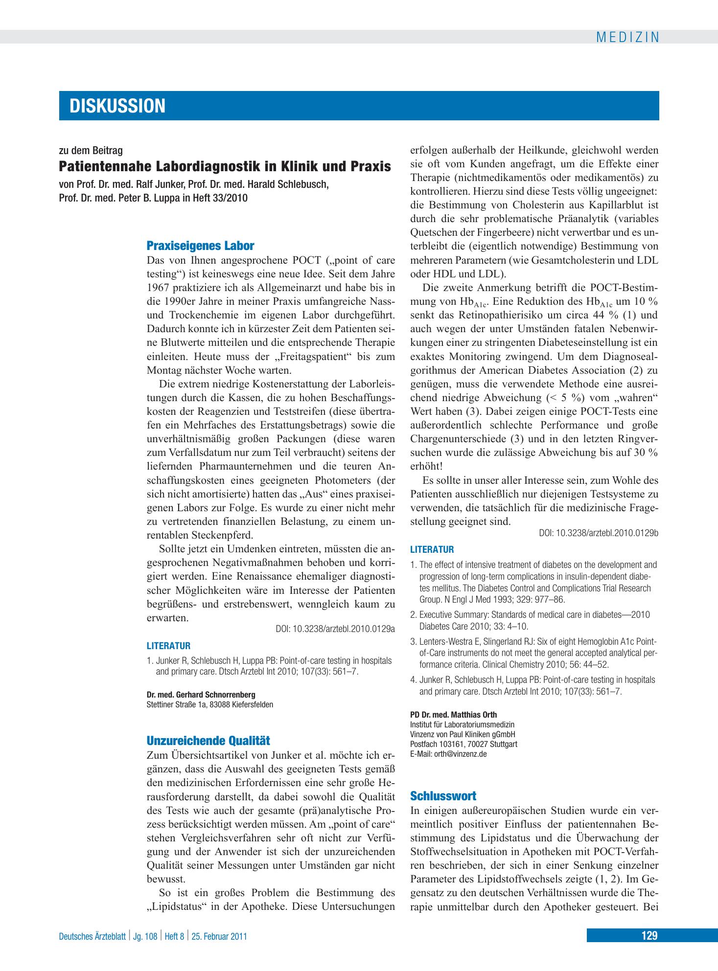 Vorschauseite 1: Praxiseigenes Labor – Deutsches Ärzteblatt