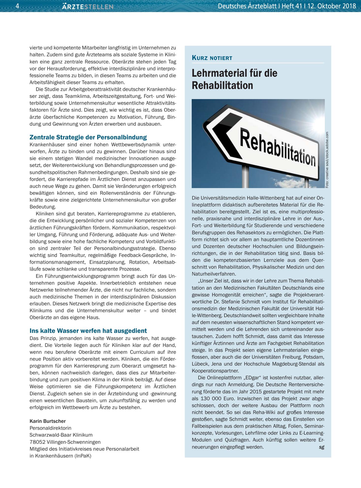 Vorschauseite 1: Lehrmaterial für die Rehabilitation – Deutsches Ärzteblatt