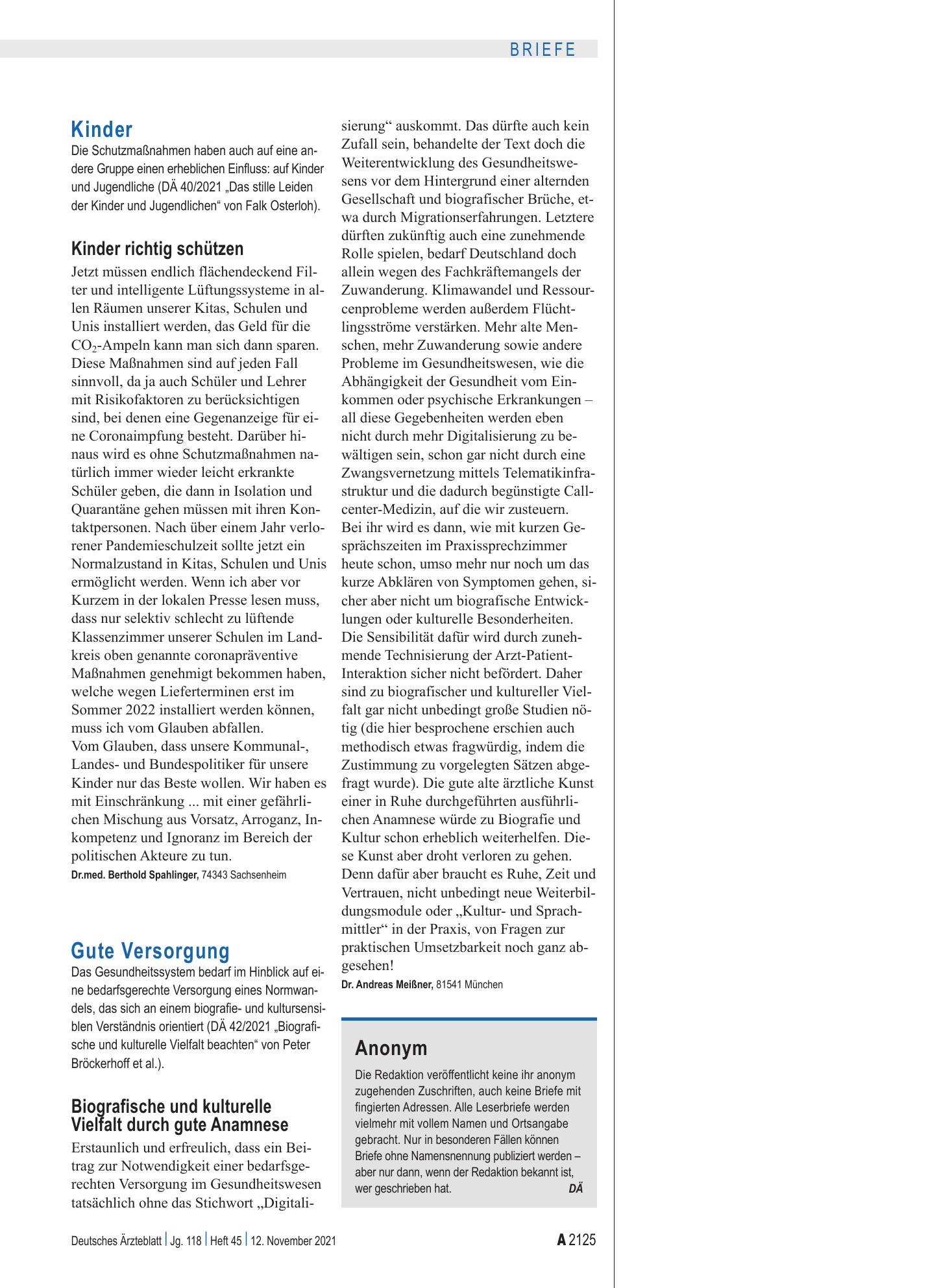 Vorschauseite 1: Kinder: Kinder richtig schützen – Deutsches Ärzteblatt