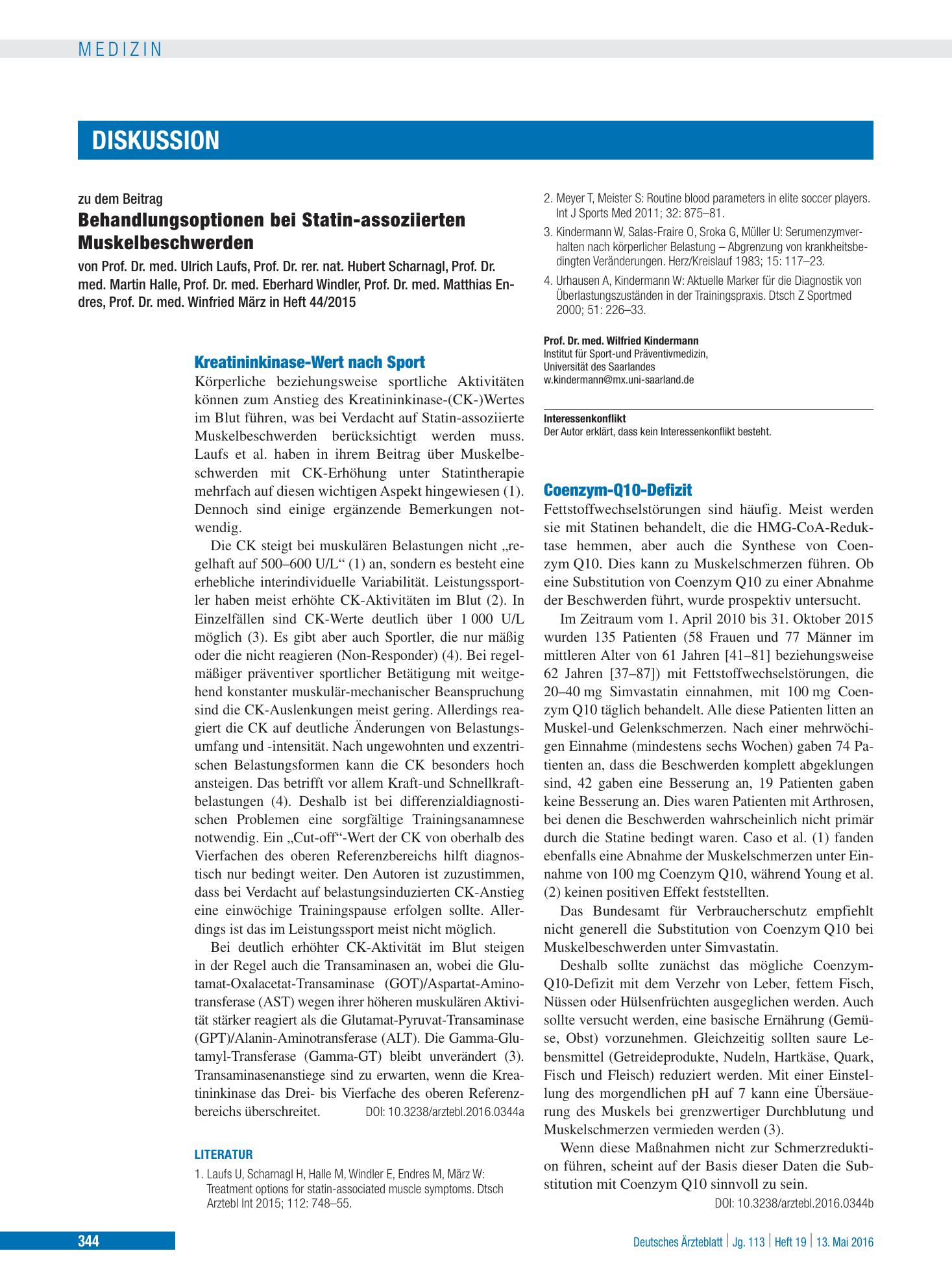 Vorschauseite 1: Coenzym-Q10-Defizit – Deutsches Ärzteblatt