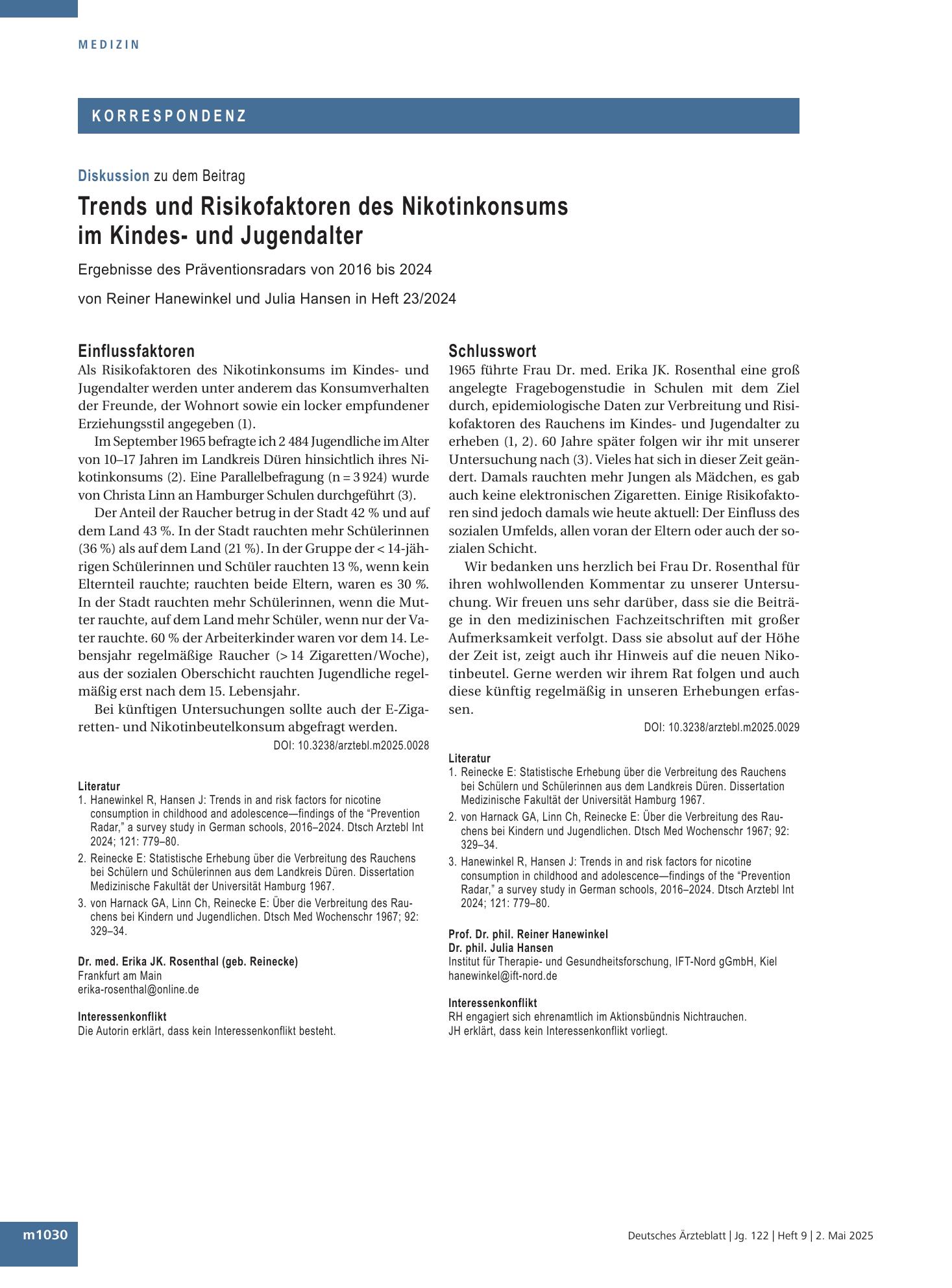 Vorschauseite 1: Schlusswort – Deutsches Ärzteblatt