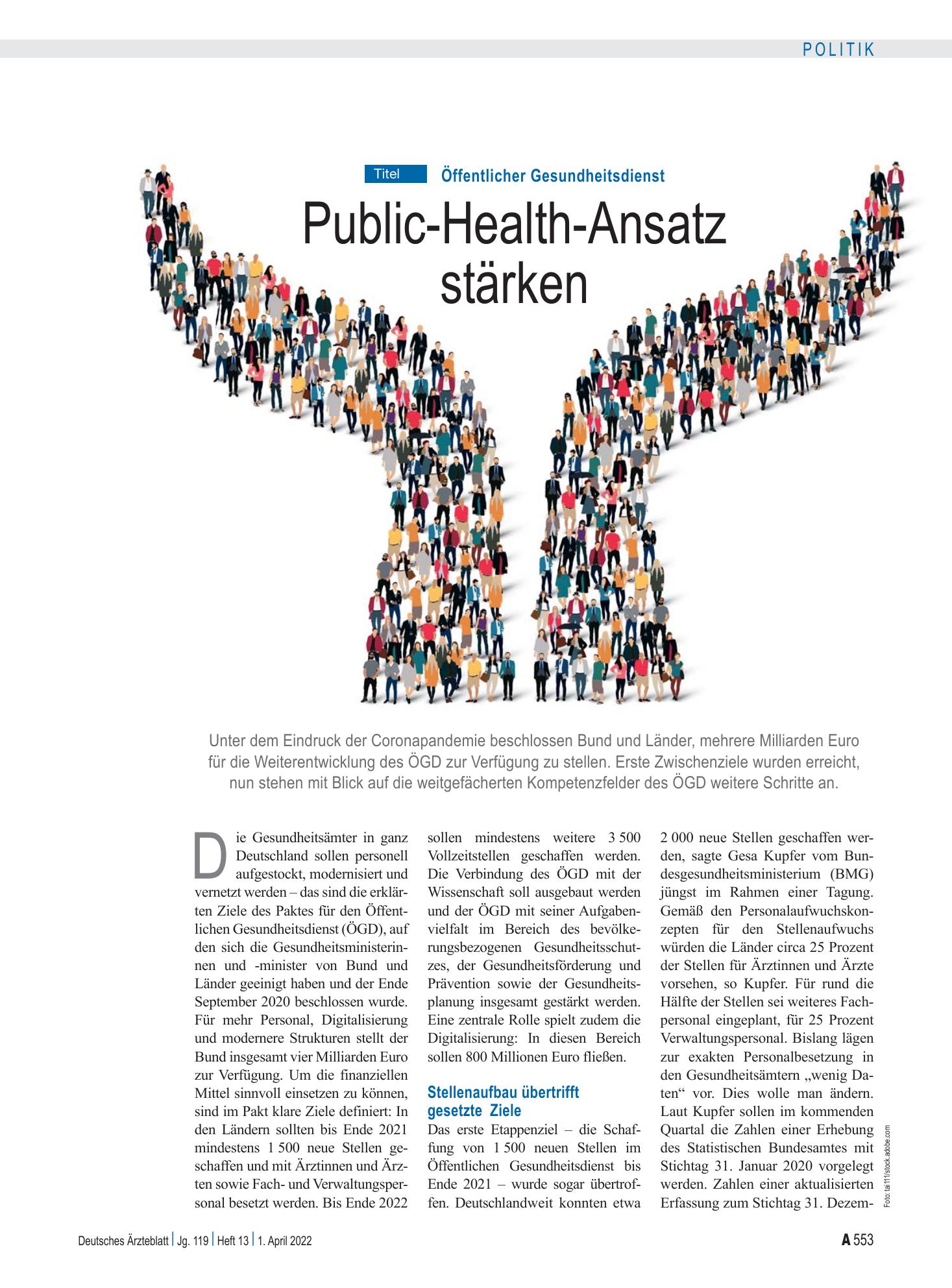 Vorschauseite 1: Öffentlicher Gesundheitsdienst: Public-Health-Ansatz stärken – Deutsches Ärzteblatt
