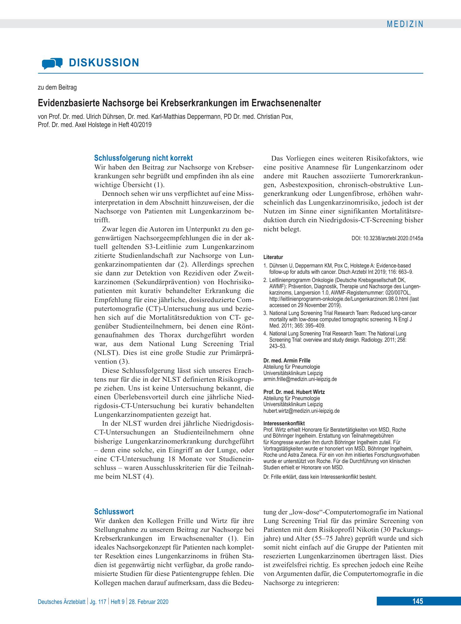 Vorschauseite 1: Schlusswort – Deutsches Ärzteblatt