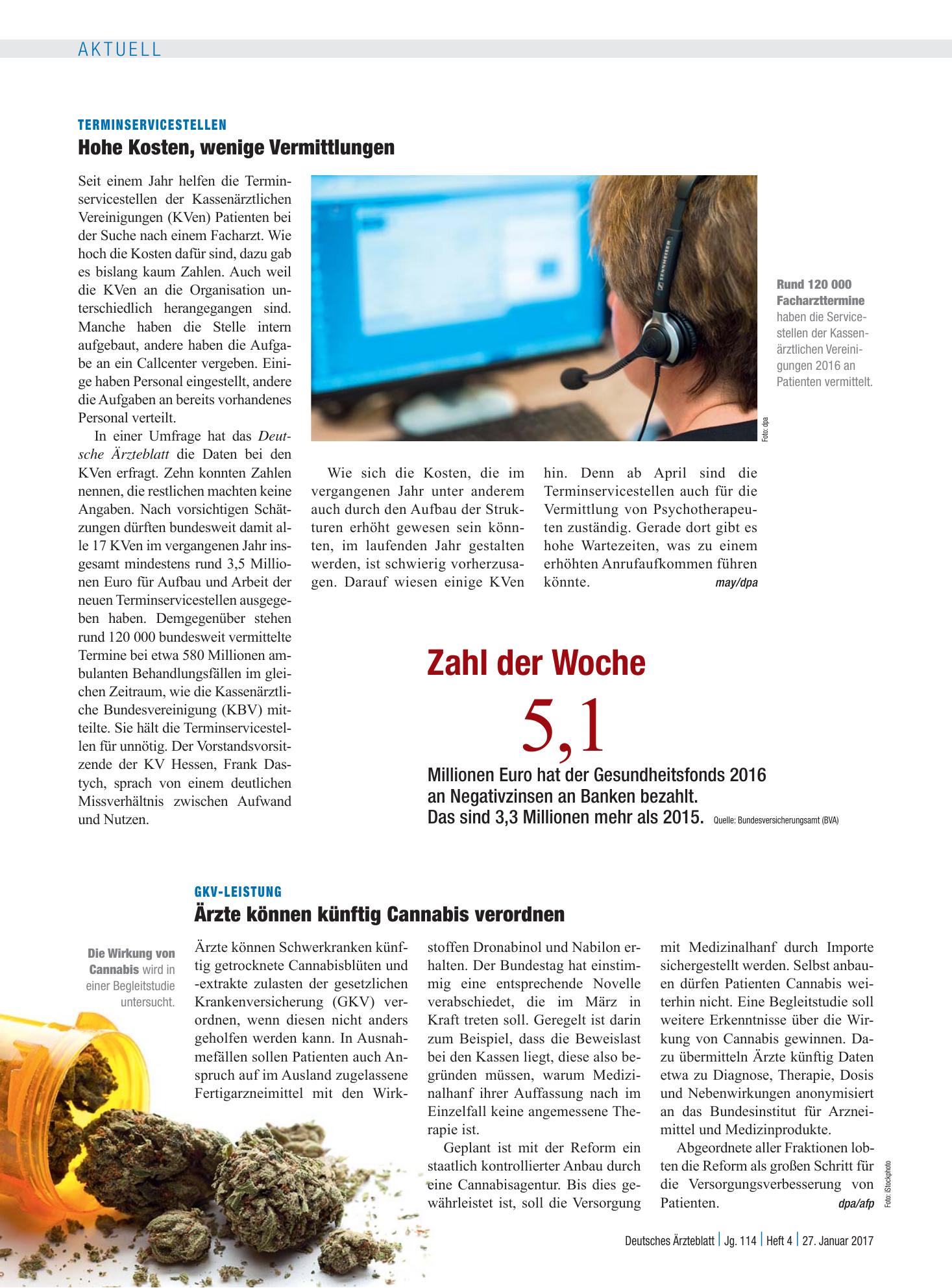 Vorschauseite 1: Zahl der Woche 5, 1 – Deutsches Ärzteblatt