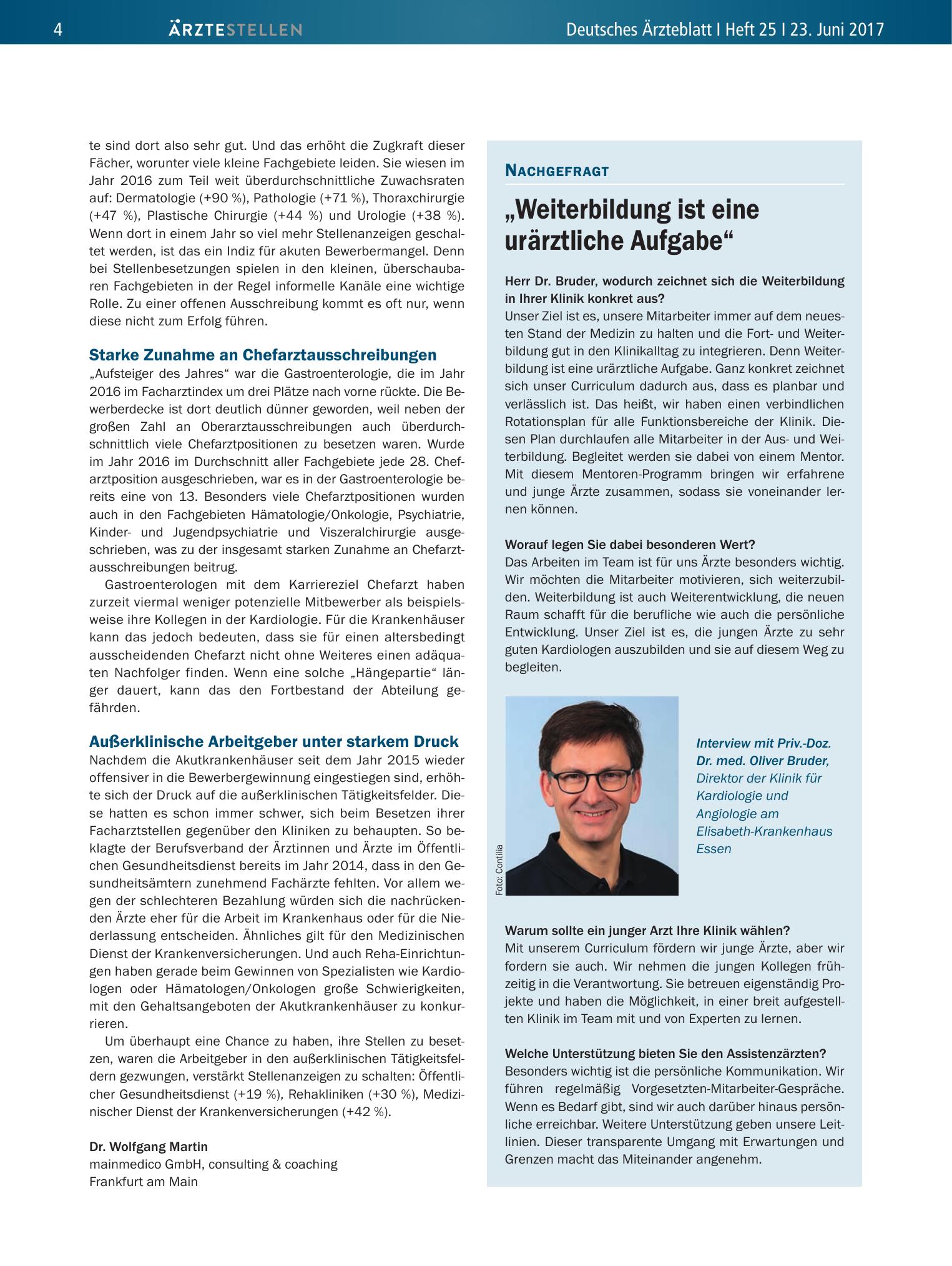 Vorschauseite 1: „Weiterbildung ist eine urärztliche Aufgabe“ – Deutsches Ärzteblatt