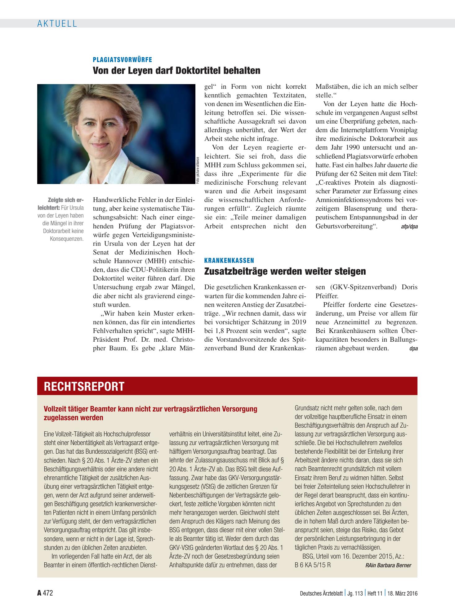 Vorschauseite 1: Krankenkassen: Zusatzbeiträge werden weiter steigen – Deutsches Ärzteblatt
