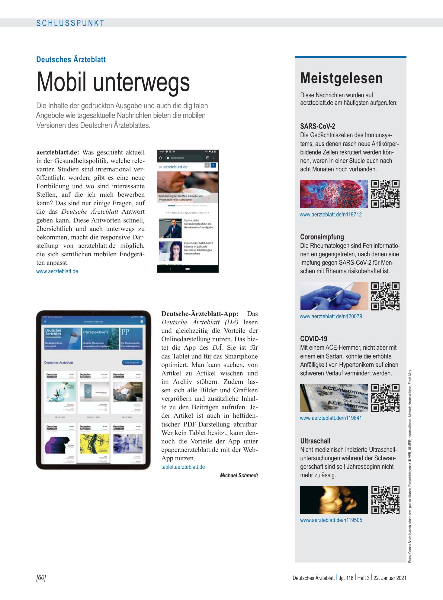 Vorschauseite 1: Meistgelesen – Deutsches Ärzteblatt