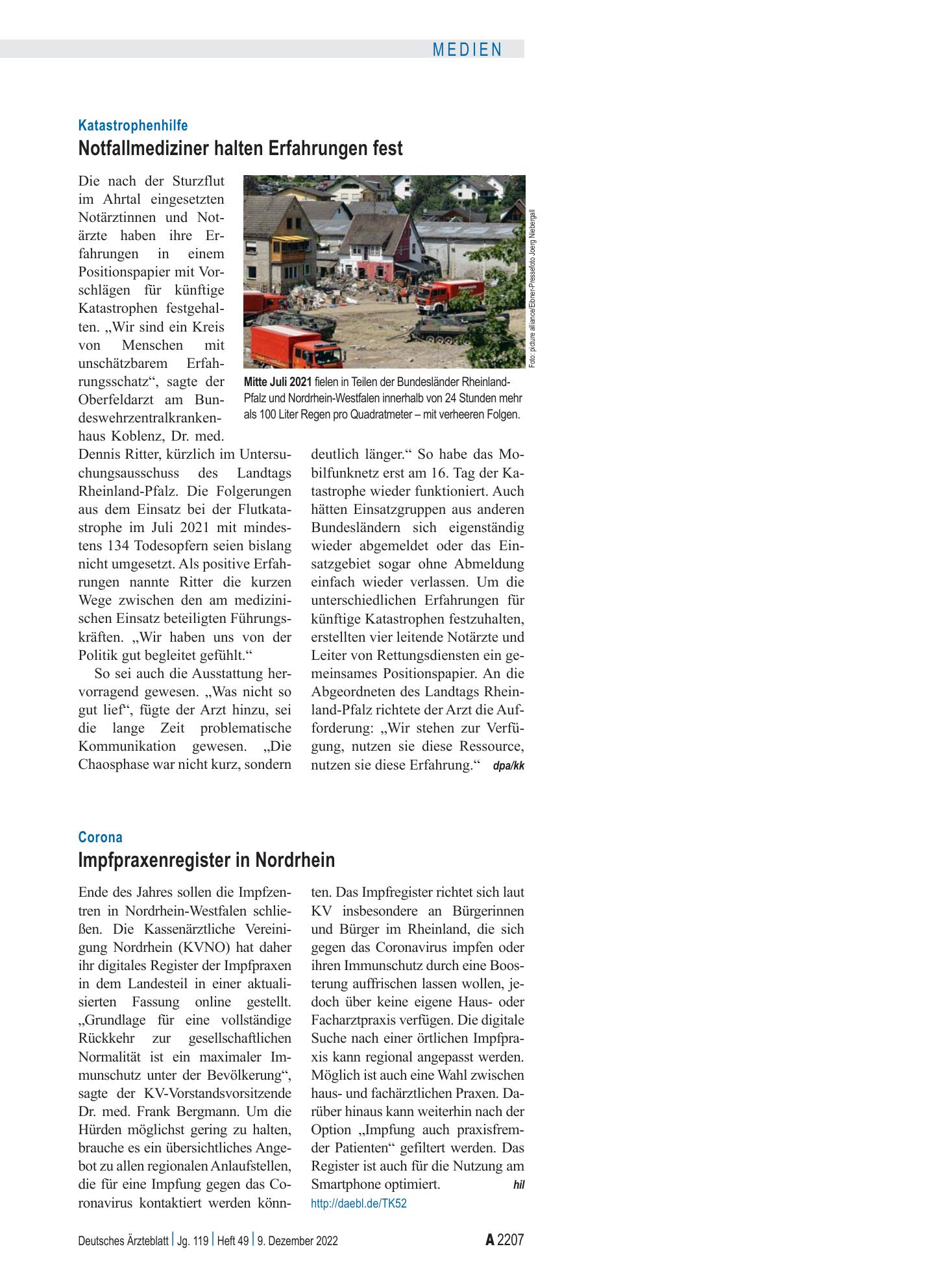 Vorschauseite 1: Corona: Impfpraxenregister in Nordrhein – Deutsches Ärzteblatt