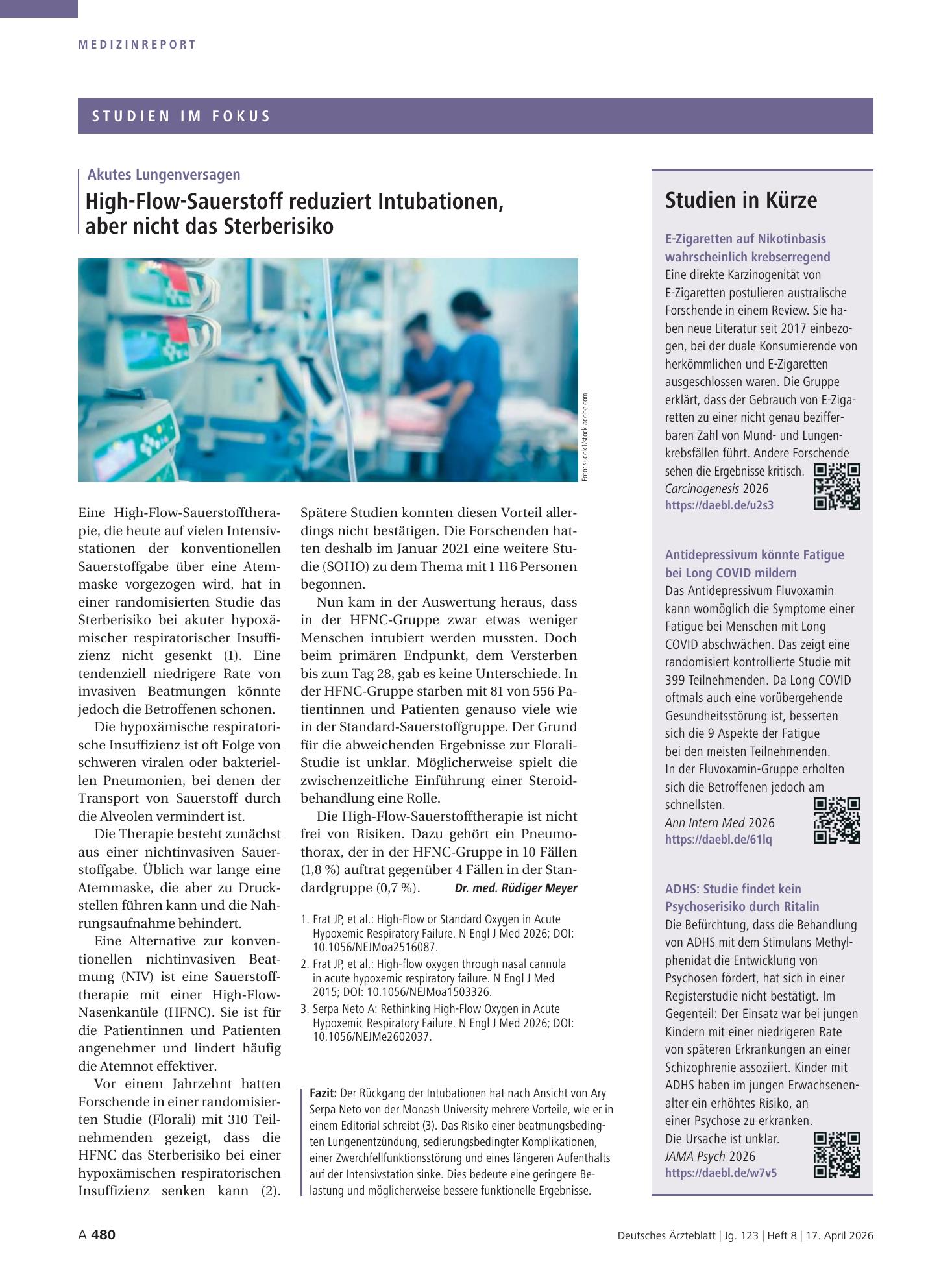Vorschauseite 1: Studien in Kürze – Deutsches Ärzteblatt