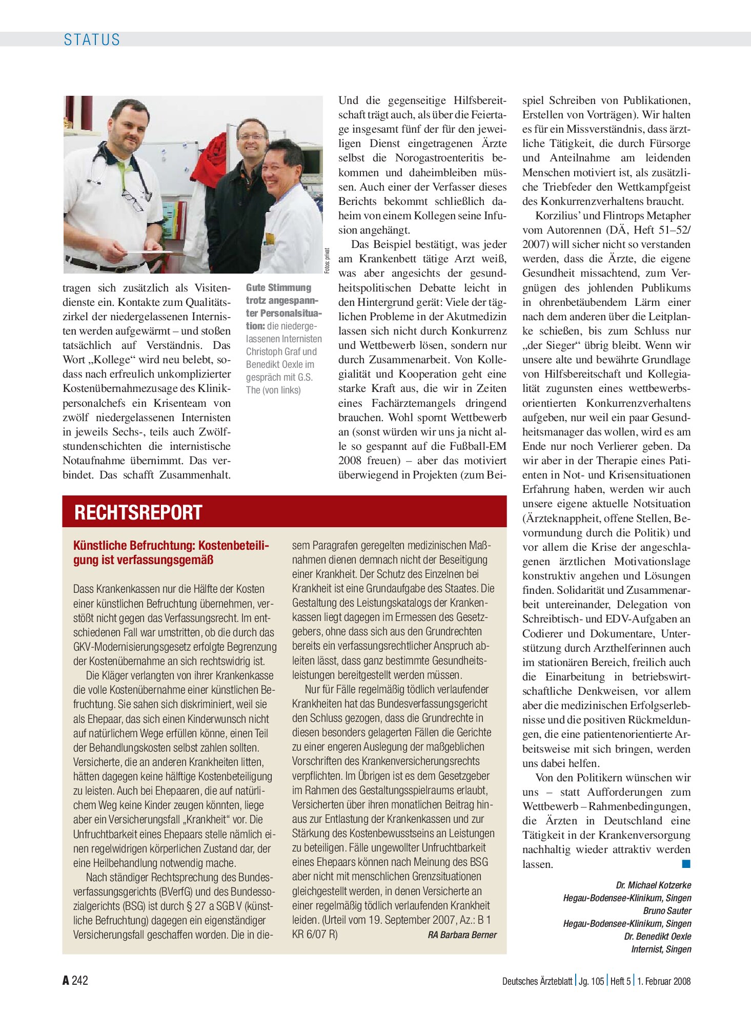 Vorschauseite 1: Künstliche Befruchtung: Kostenbeteiligung ist verfassungsgemäß – Deutsches Ärzteblatt