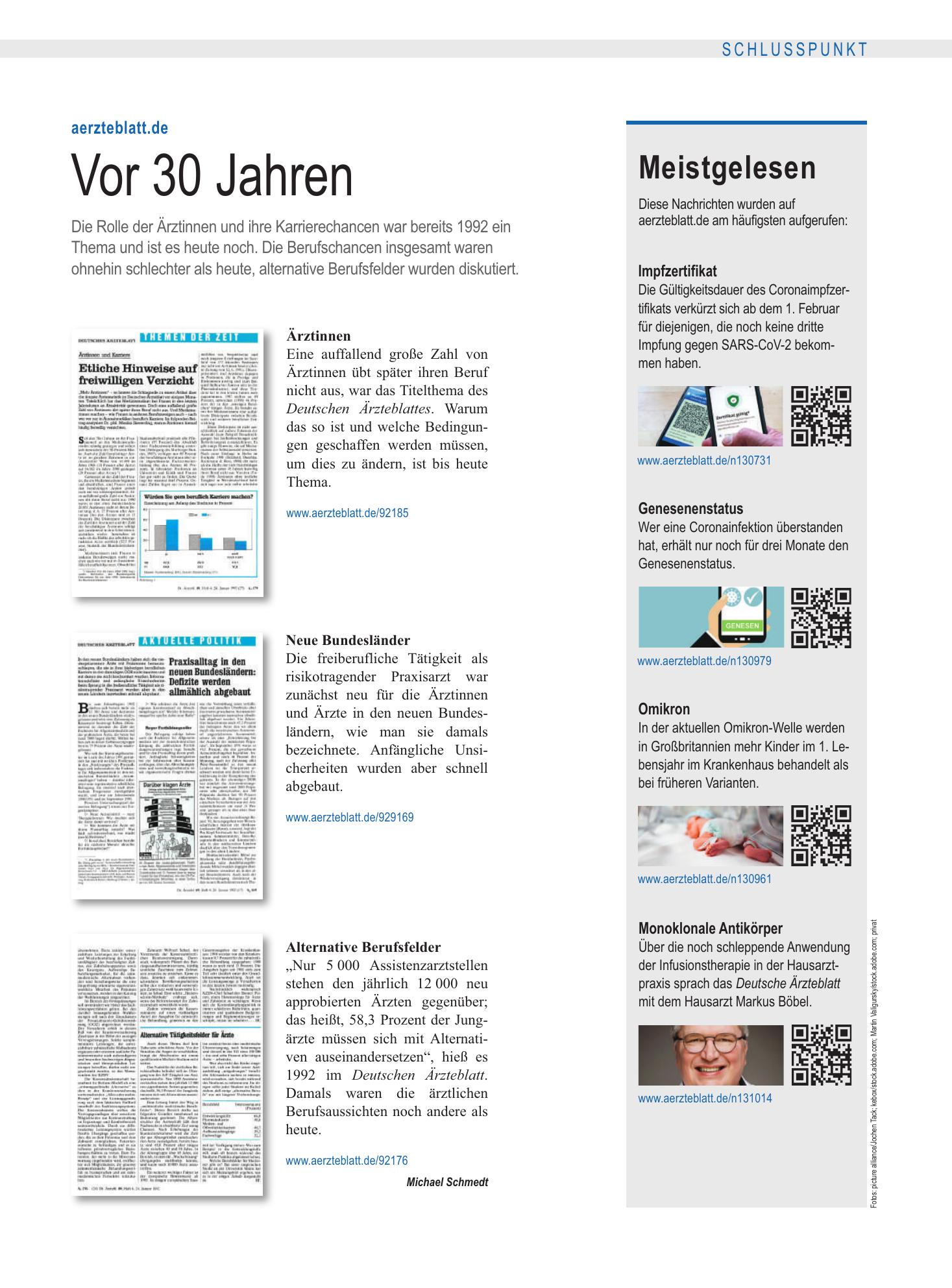 Vorschauseite 1: Meistgelesen – Deutsches Ärzteblatt