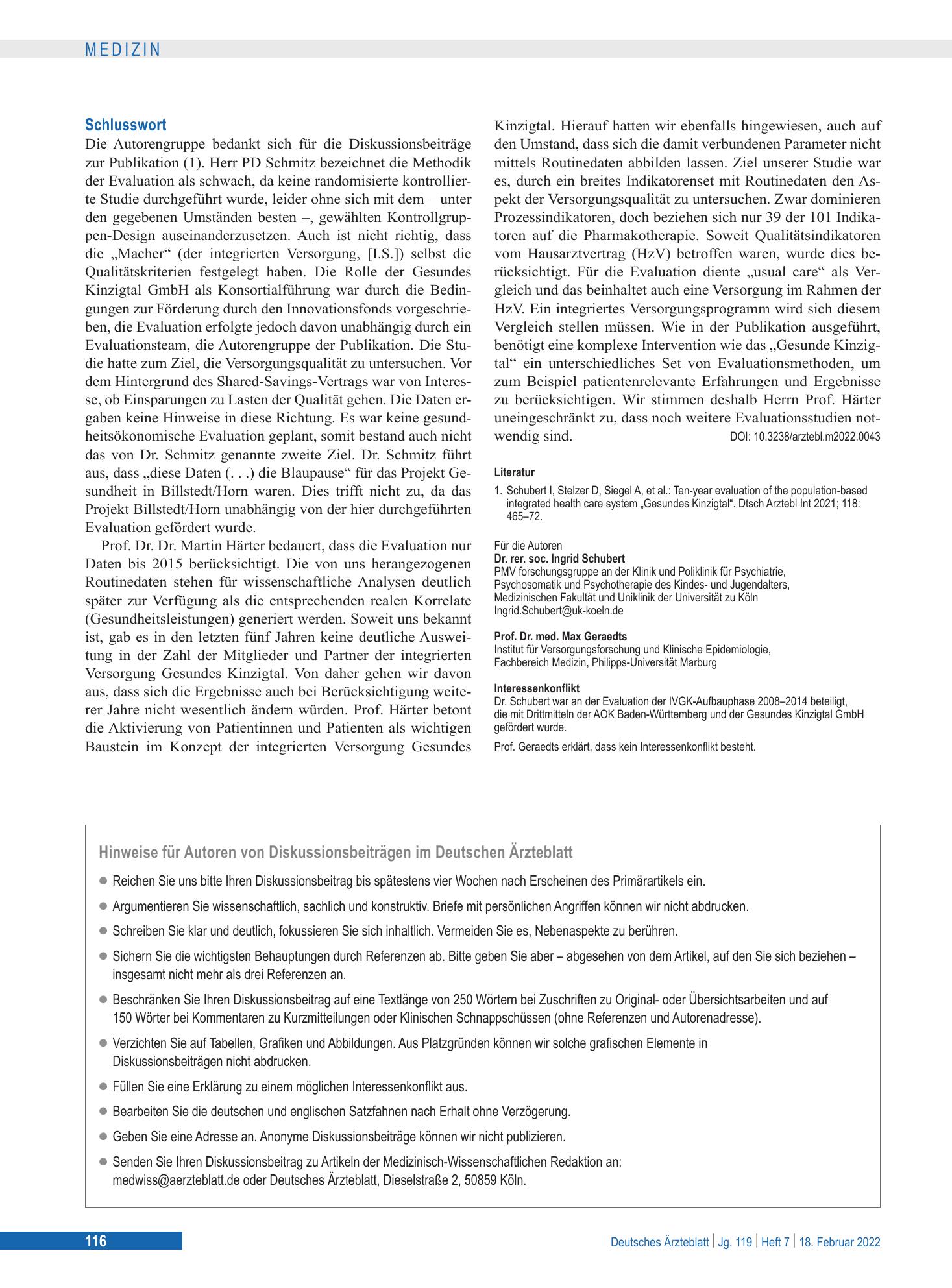 Vorschauseite 1: Schlusswort – Deutsches Ärzteblatt