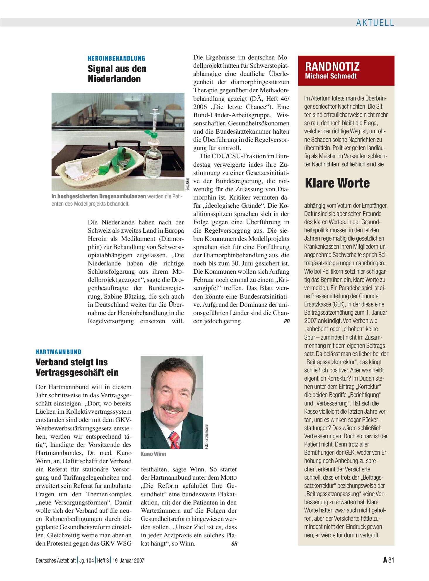 Vorschauseite 1: Hartmannbund: Verband steigt ins Vertragsgeschäft ein – Deutsches Ärzteblatt