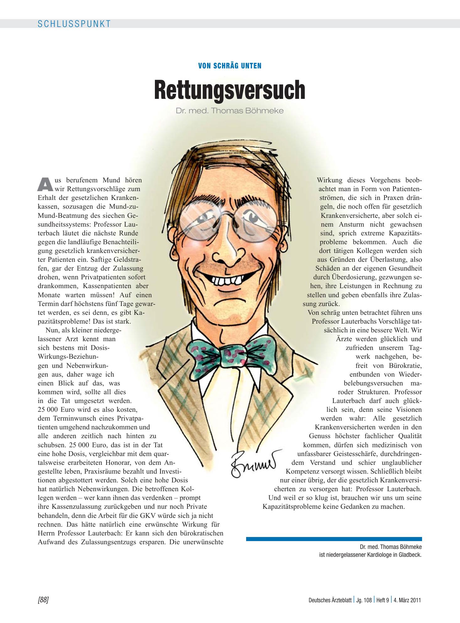 Vorschauseite 1: Von schräg unten: Rettungsversuch – Deutsches Ärzteblatt