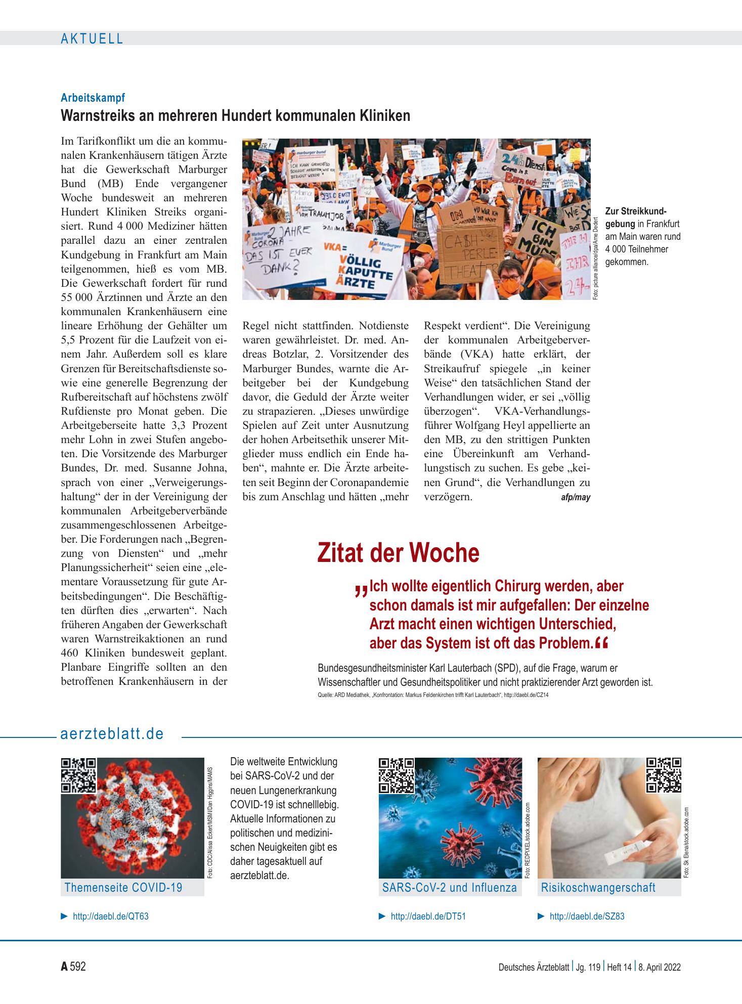 Vorschauseite 1: aerzteblatt.de – Deutsches Ärzteblatt