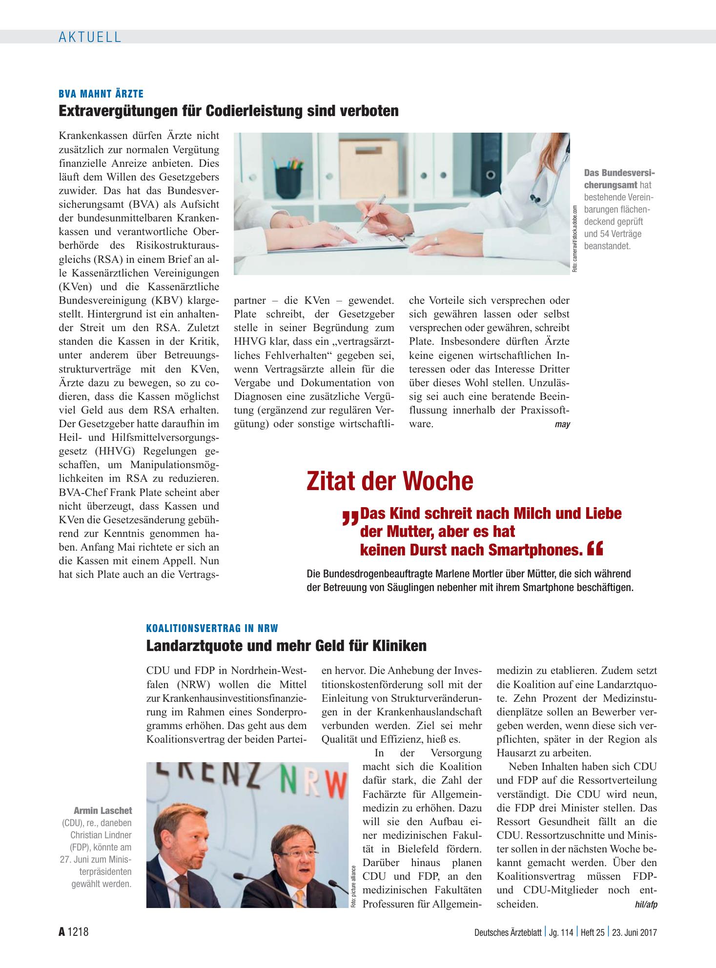 Vorschauseite 1: Zitat der Woche – Deutsches Ärzteblatt