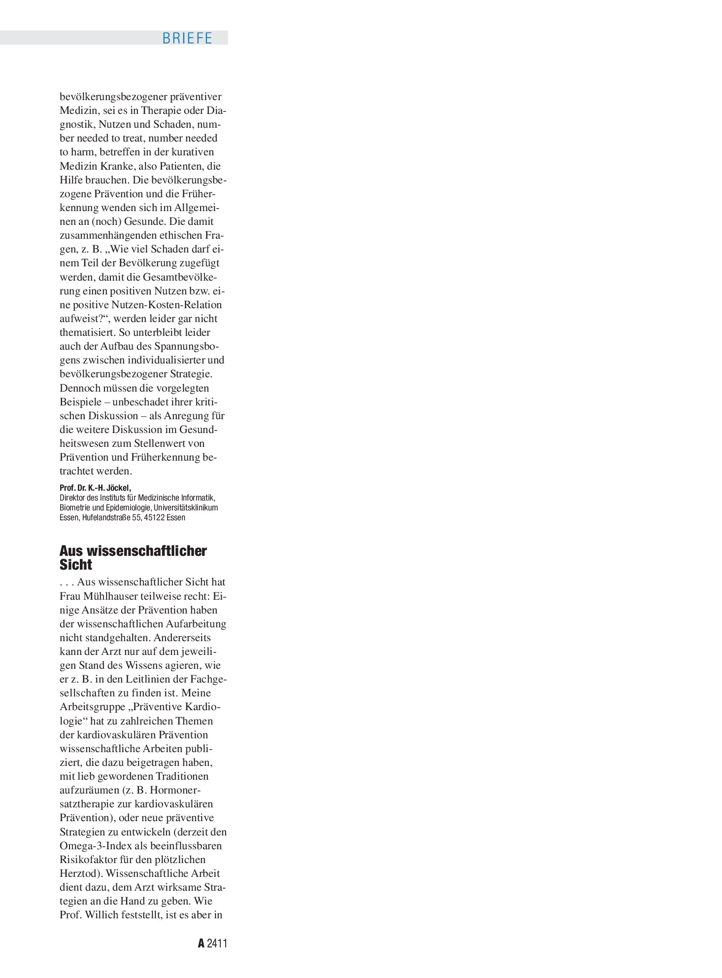 Vorschauseite 1: Prävention: Aus wissenschaftlicher Sicht – Deutsches Ärzteblatt