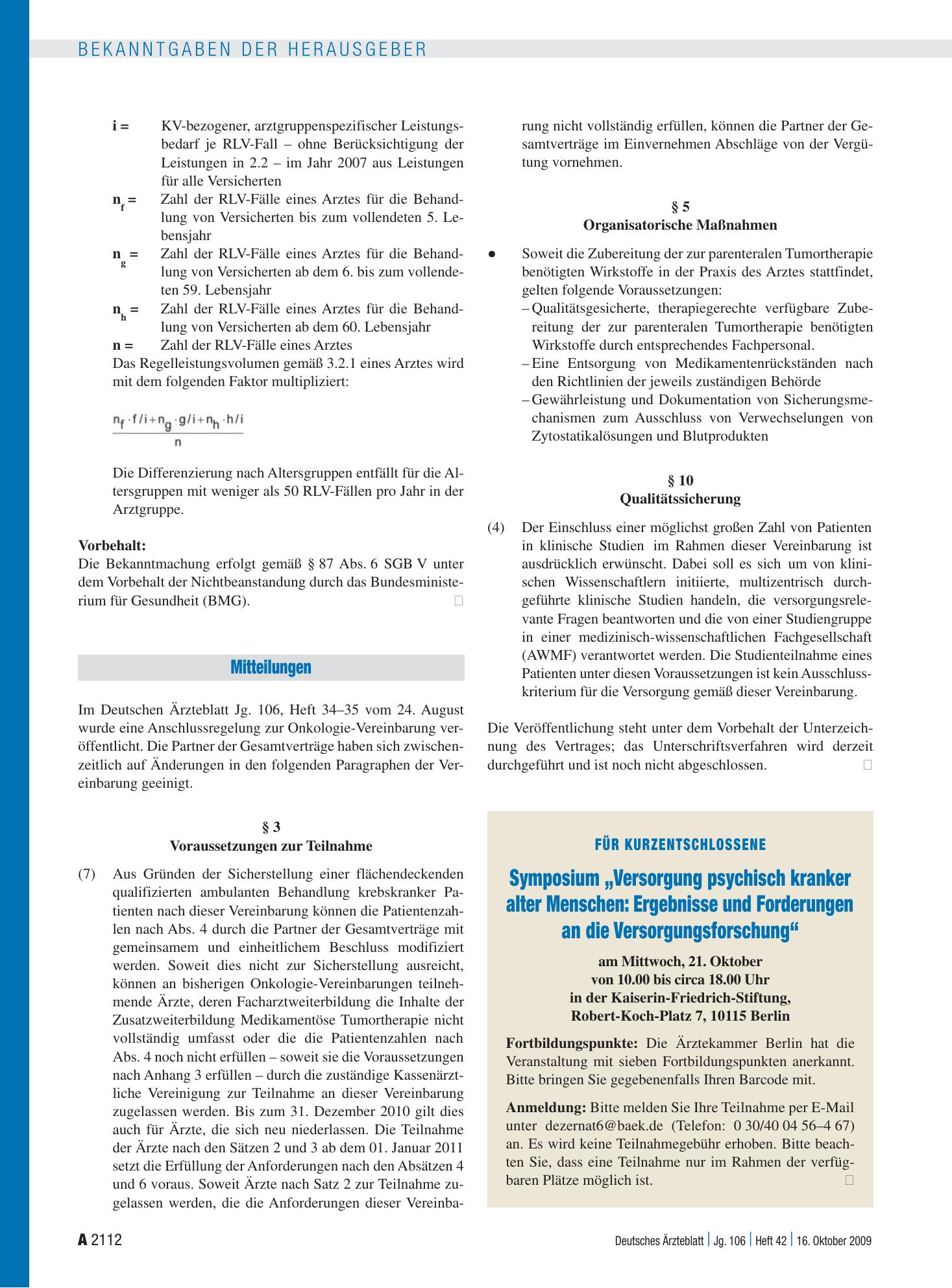 Vorschauseite 1: Mitteilungen – Deutsches Ärzteblatt