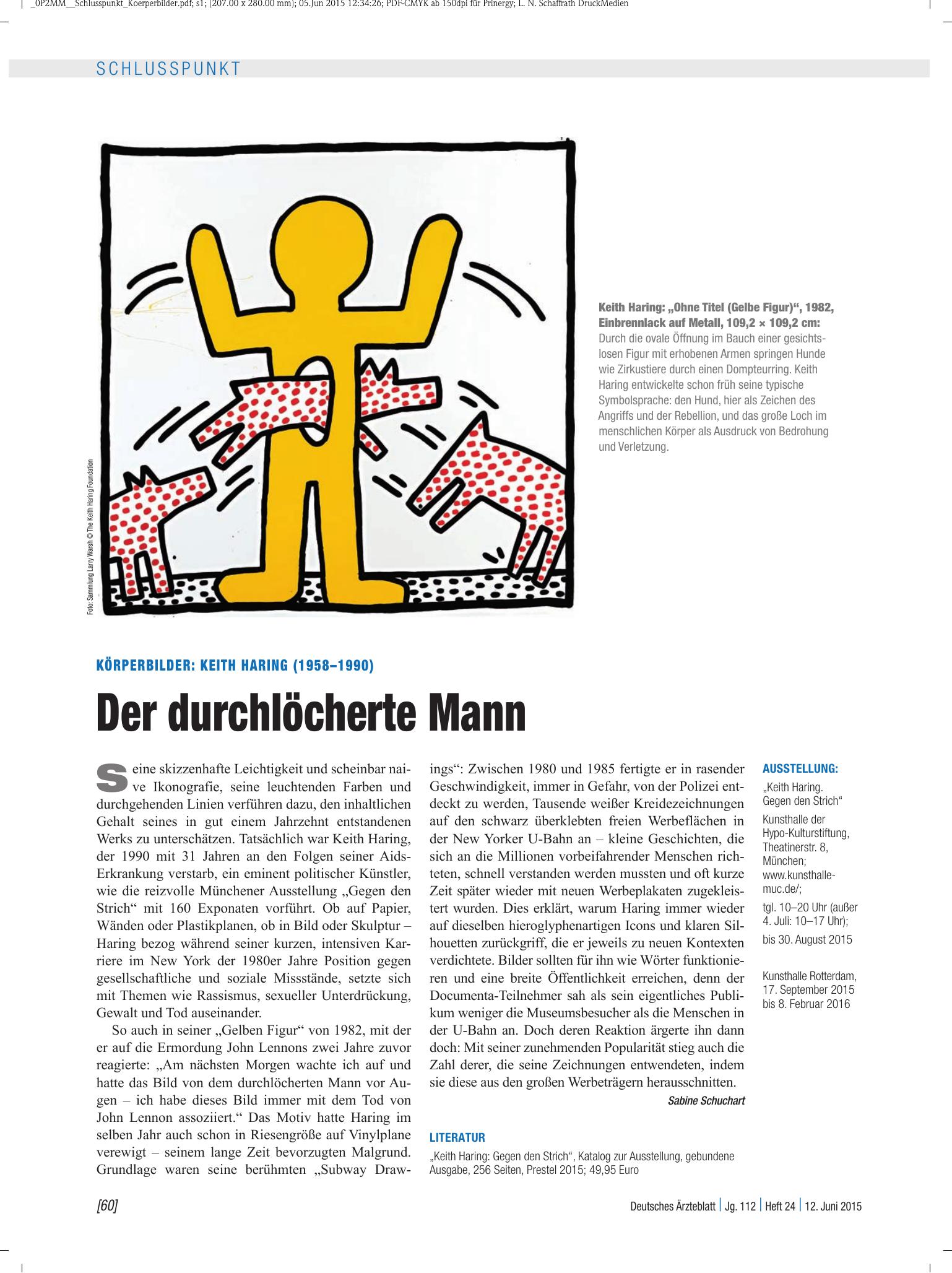 Vorschauseite 1: Körperbilder: Keith Haring (1958–1990) – Der durchlöcherte Mann – Deutsches Ärzteblatt