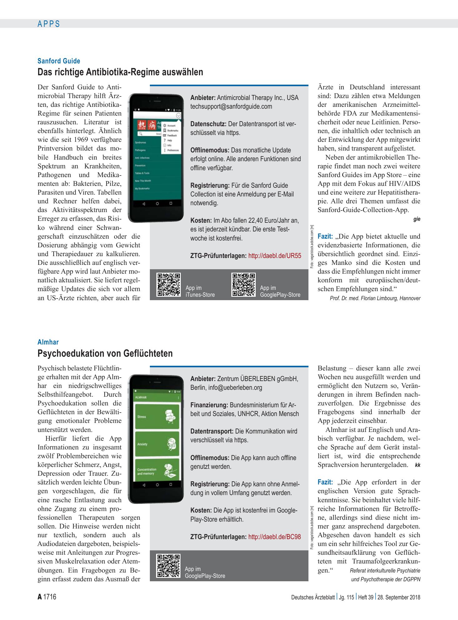 Vorschauseite 1: Almhar: Psychoedukation von Geflüchteten – Deutsches Ärzteblatt