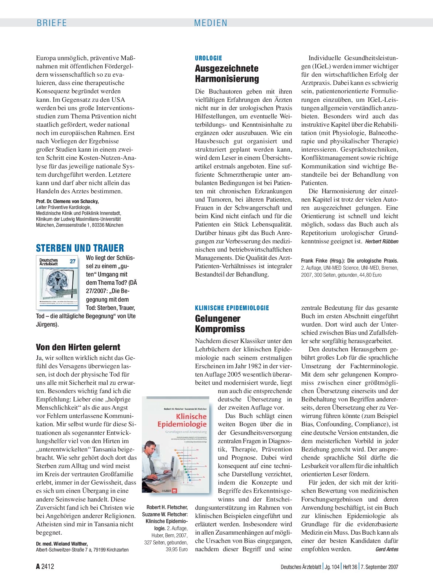 Vorschauseite 1: Klinische Epidemiologie – Deutsches Ärzteblatt