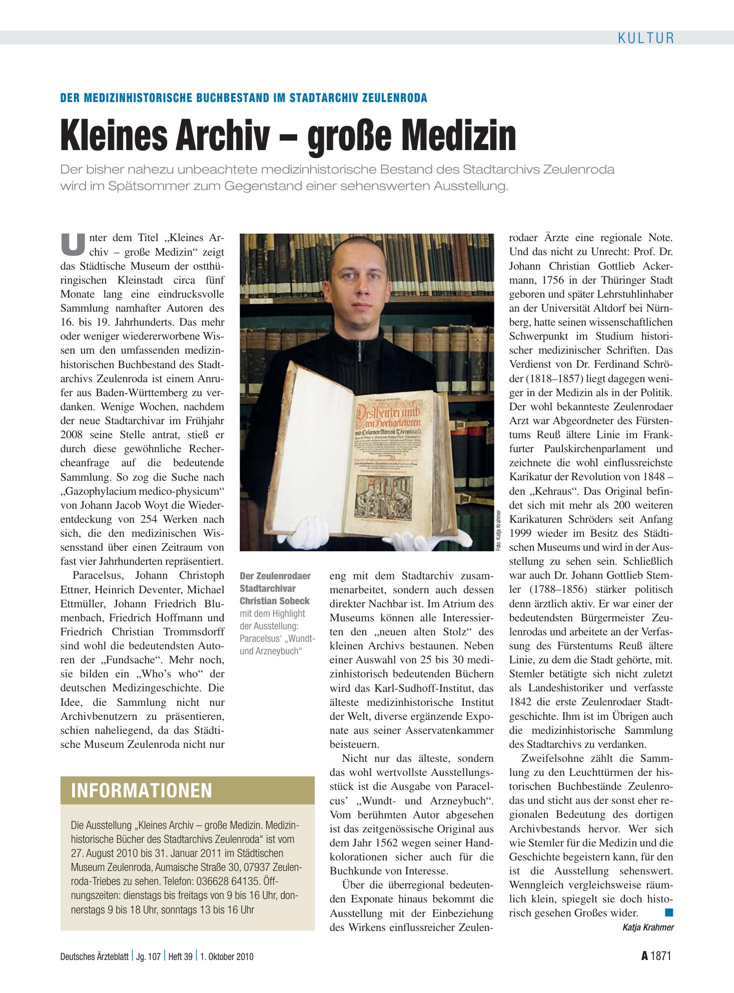 Vorschauseite 1: Informationen – Deutsches Ärzteblatt
