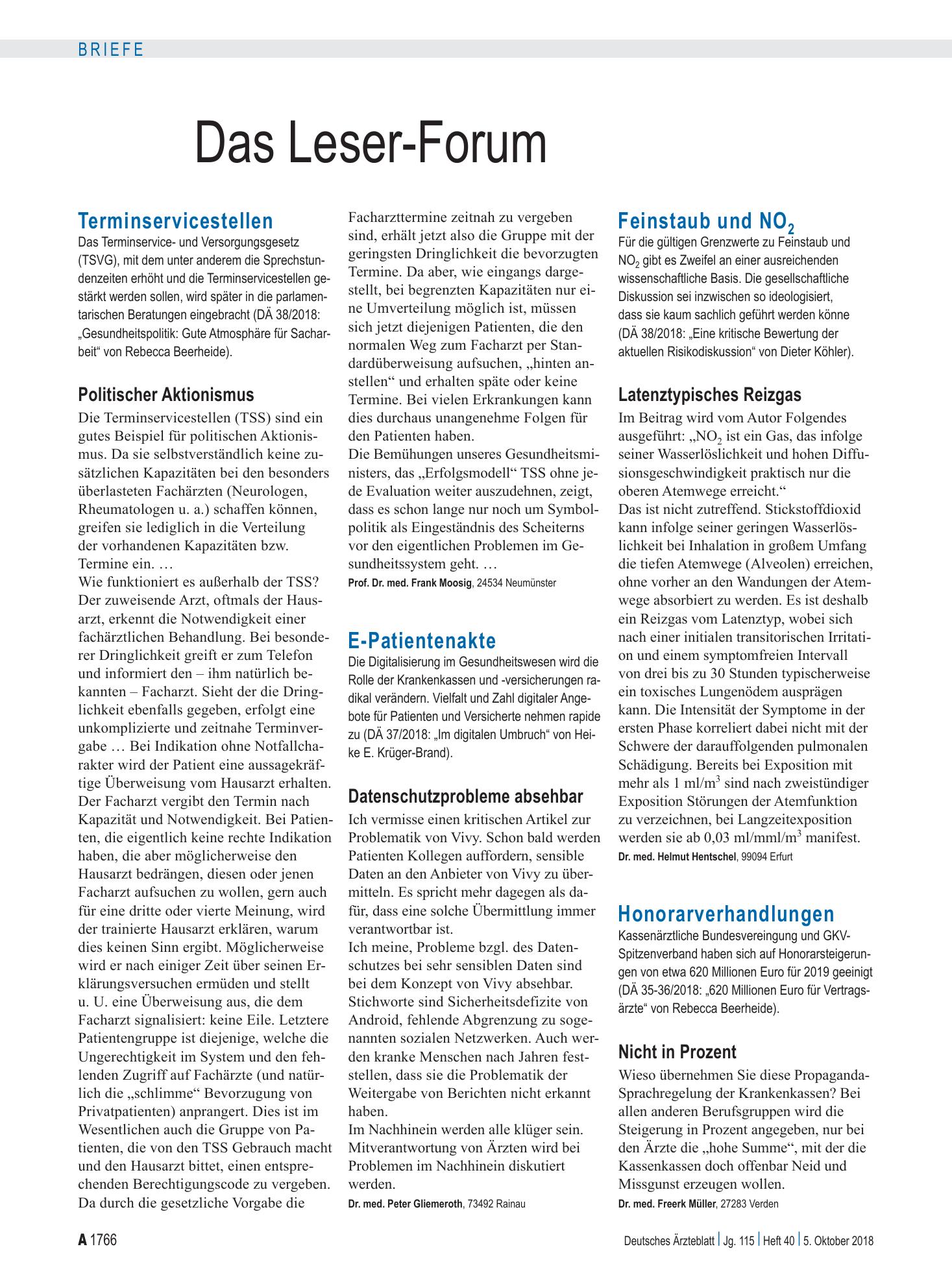 Vorschauseite 1: E-Patientenakte: Datenschutzprobleme absehbar – Deutsches Ärzteblatt