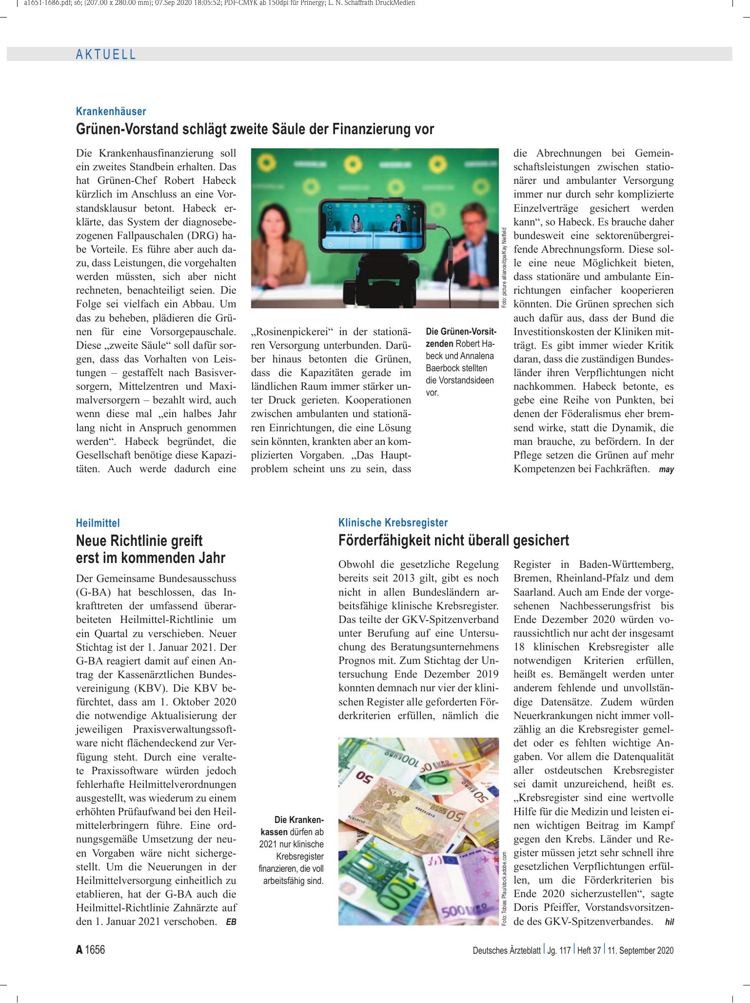 Vorschauseite 1: Heilmittel: Neue Richtlinie greift erst im kommenden Jahr – Deutsches Ärzteblatt