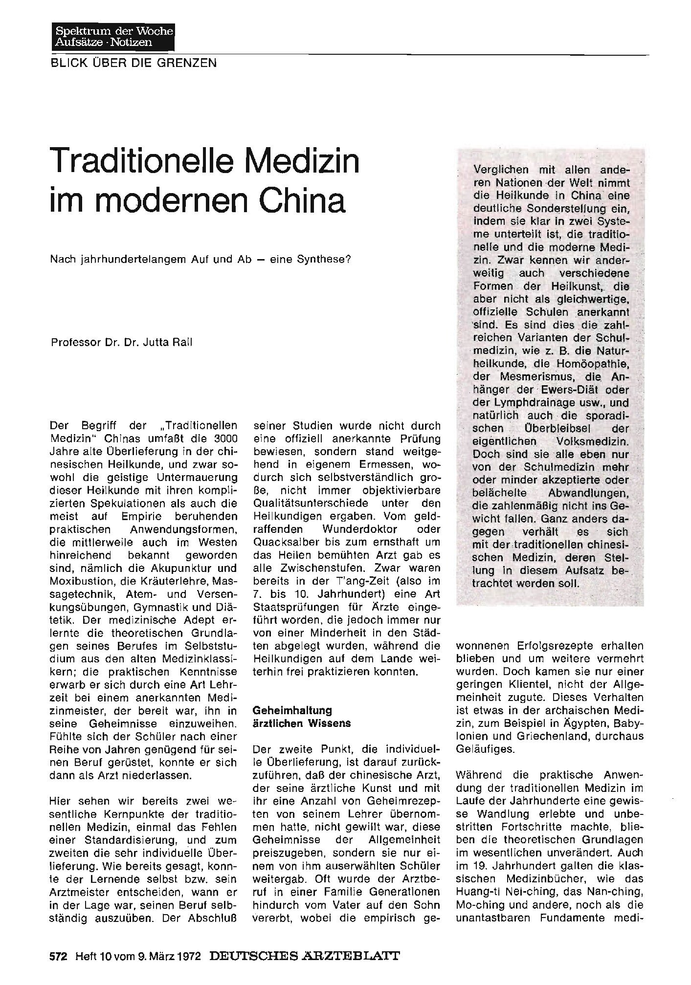 Vorschauseite 1: Traditionelle Medizin im modernen China