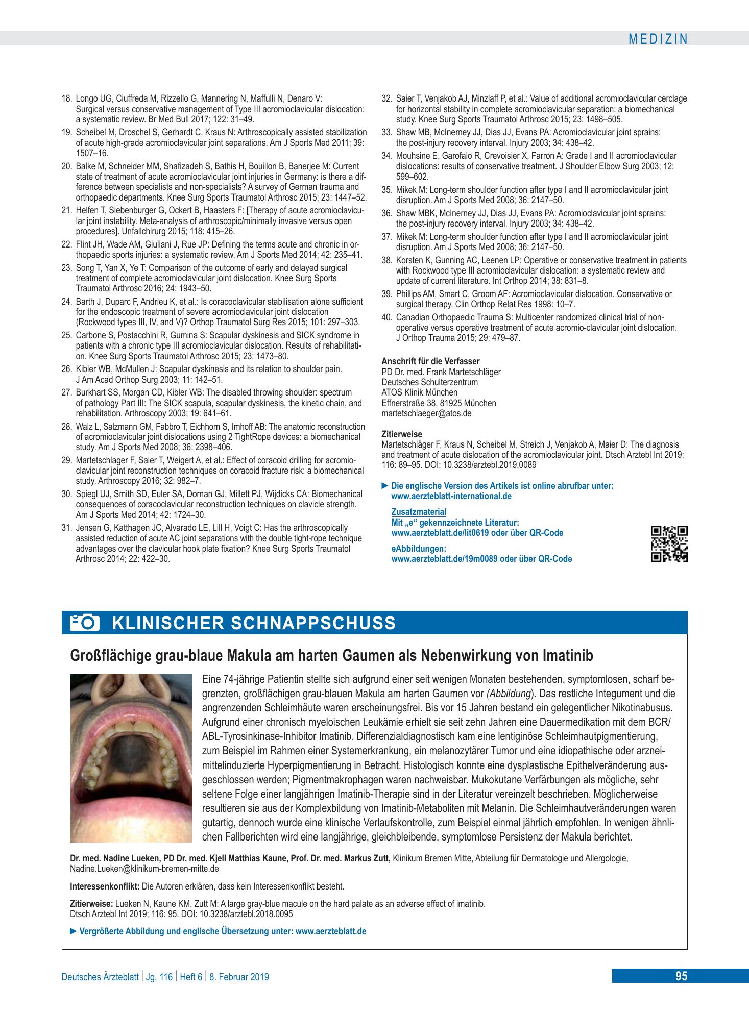 Vorschauseite 1: Großflächige grau-blaue Makula am harten Gaumen als Nebenwirkung von Imatinib – Deutsches Ärzteblatt