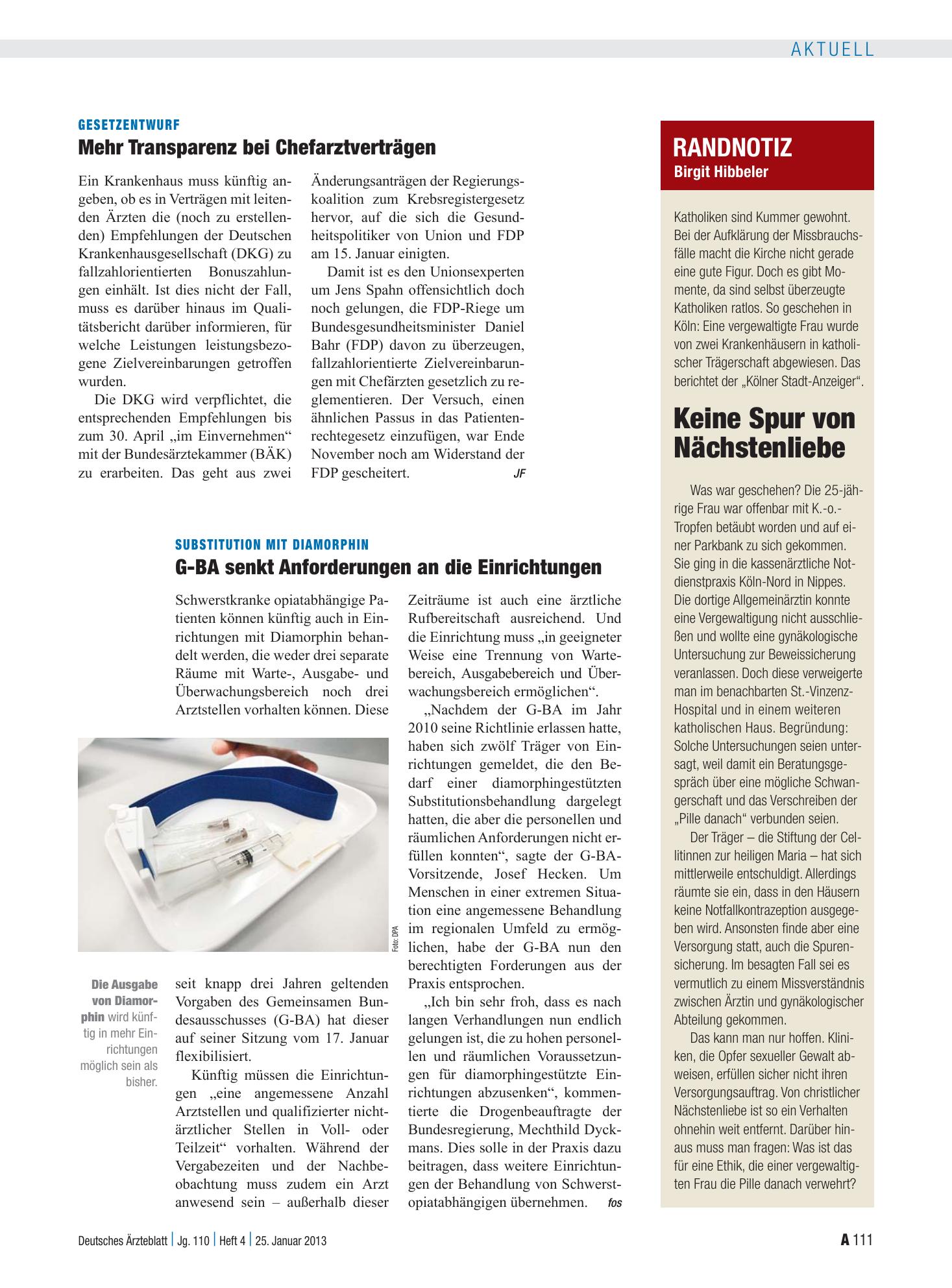 Vorschauseite 1: Gesetzentwurf: Mehr Transparenz bei Chefarztverträgen – Deutsches Ärzteblatt