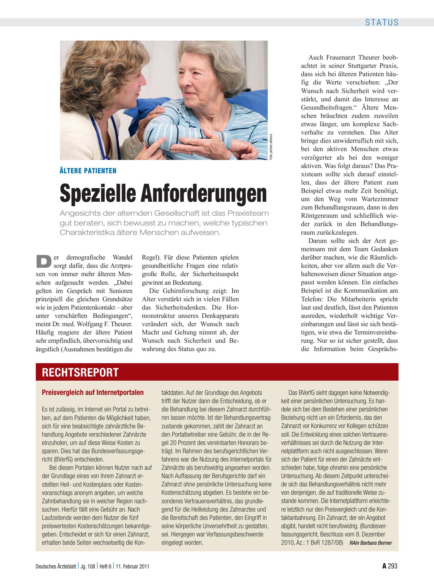 Vorschauseite 1: Preisvergleich auf Internetportalen – Deutsches Ärzteblatt