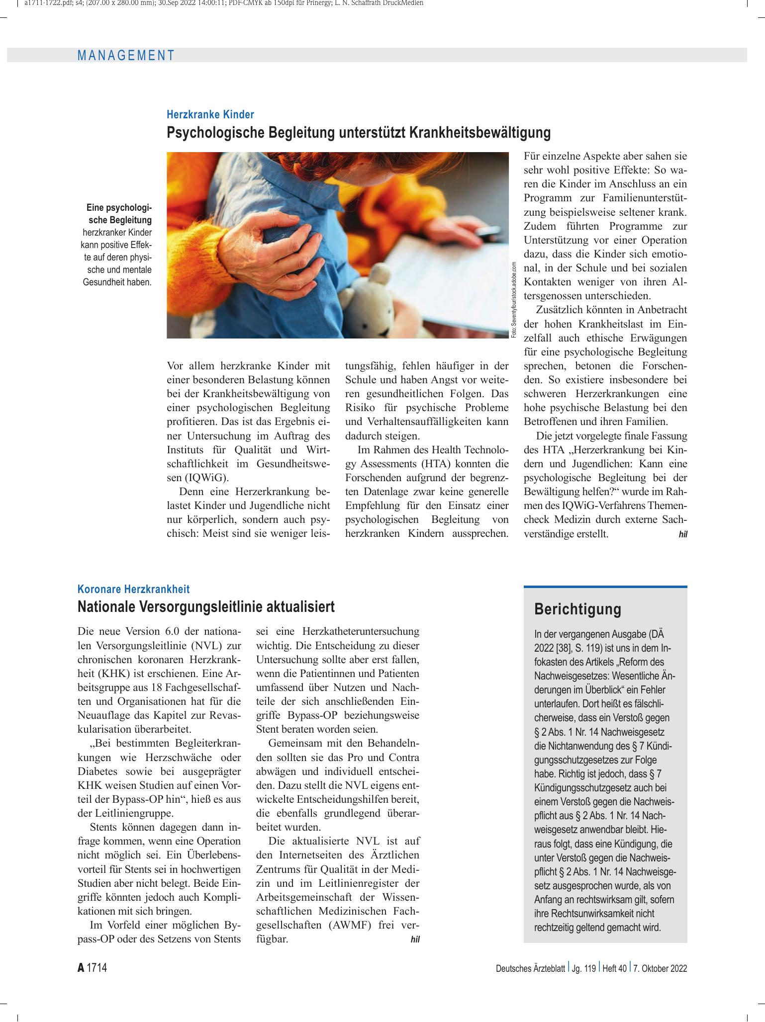 Vorschauseite 1: Berichtigung – Deutsches Ärzteblatt