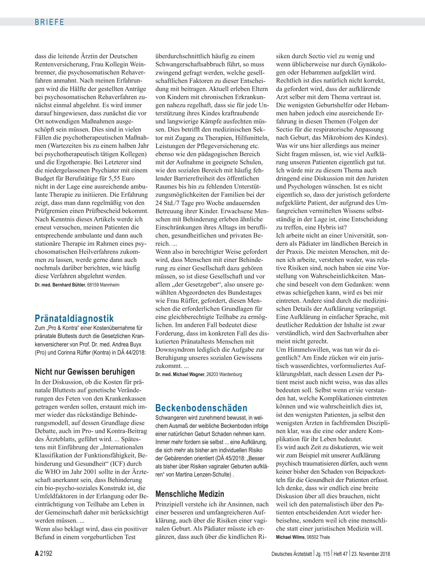 Vorschauseite 1: Beckenbodenschäden: Menschliche Medizin – Deutsches Ärzteblatt