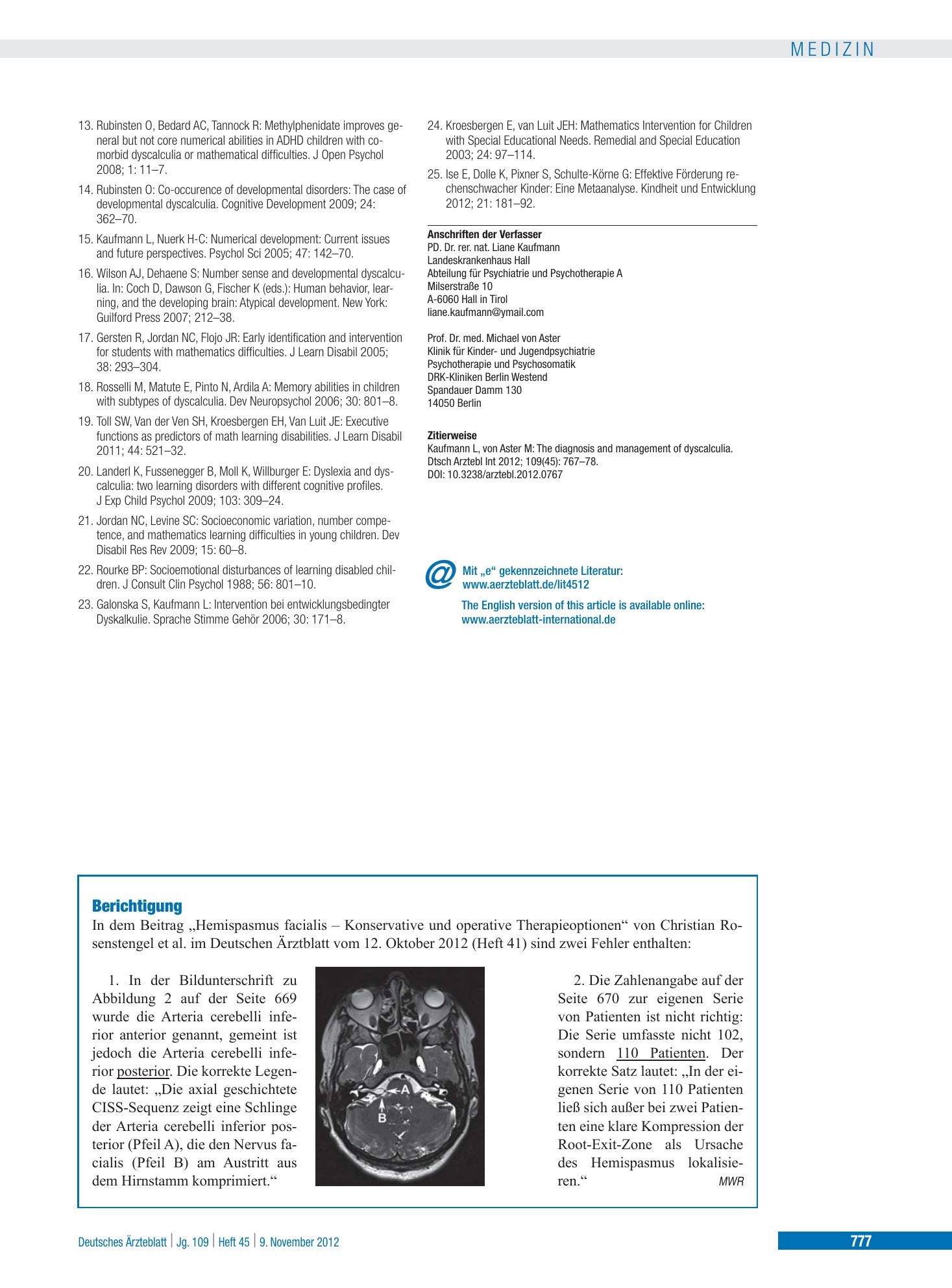 Vorschauseite 1: Berichtigung – Deutsches Ärzteblatt