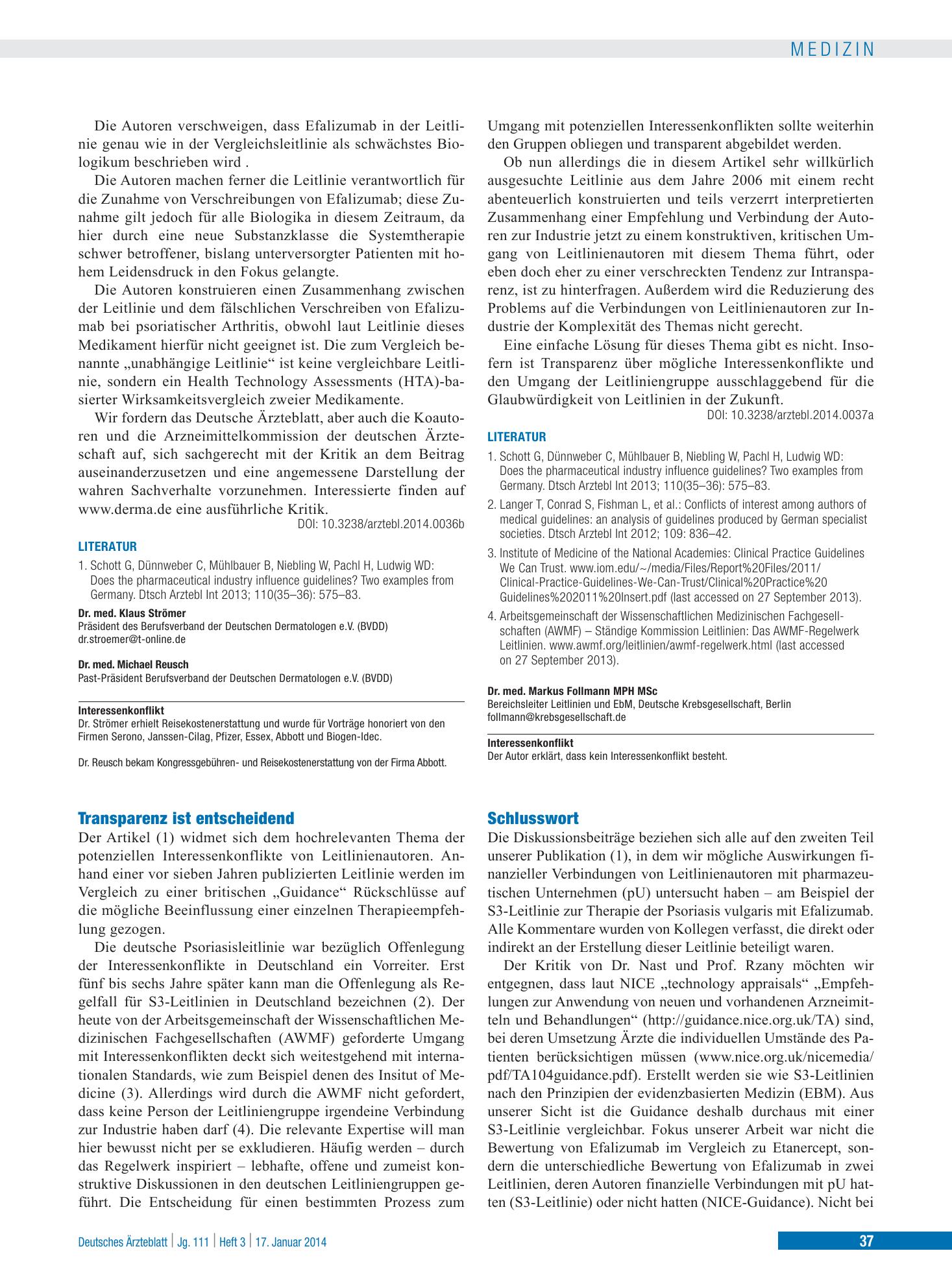 Vorschauseite 1: Schlusswort – Deutsches Ärzteblatt