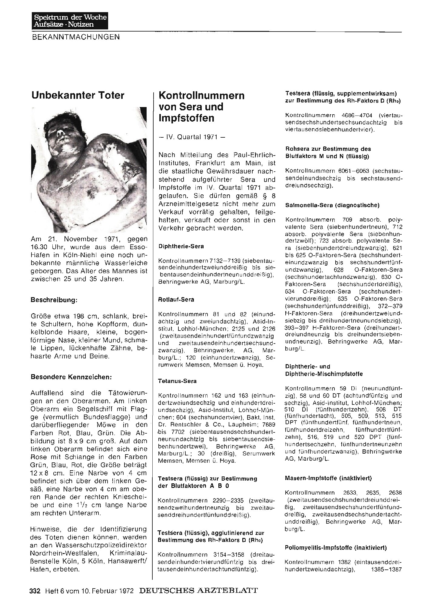 Vorschauseite 1: Unbekannter Toter