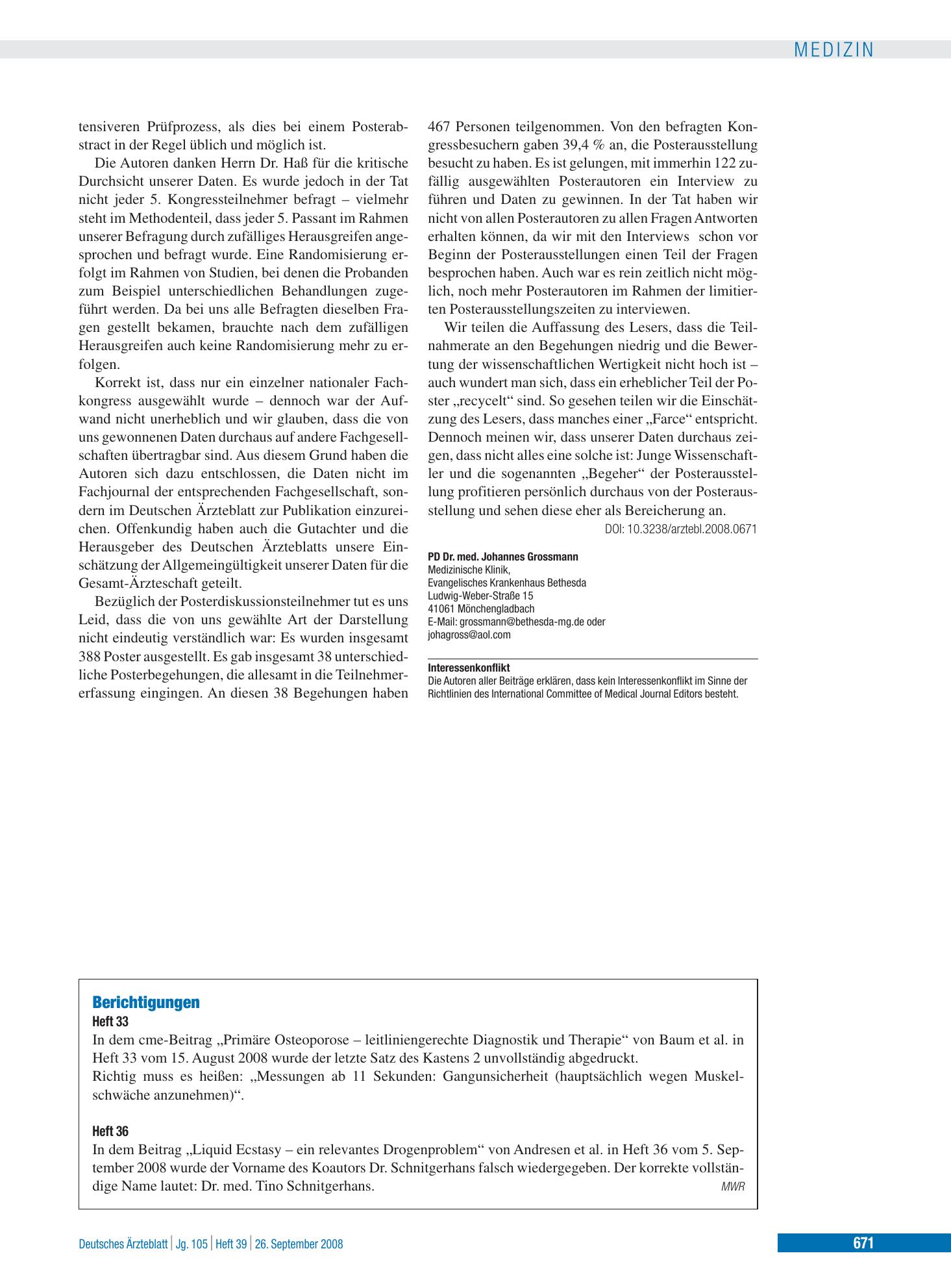 Vorschauseite 1: Berichtigungen – Deutsches Ärzteblatt