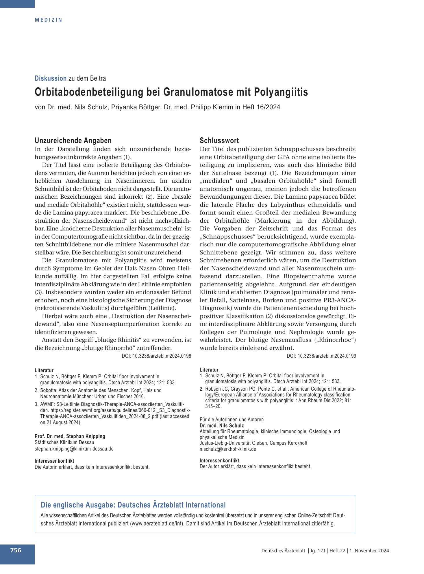 Vorschauseite 1: Schlusswort – Deutsches Ärzteblatt